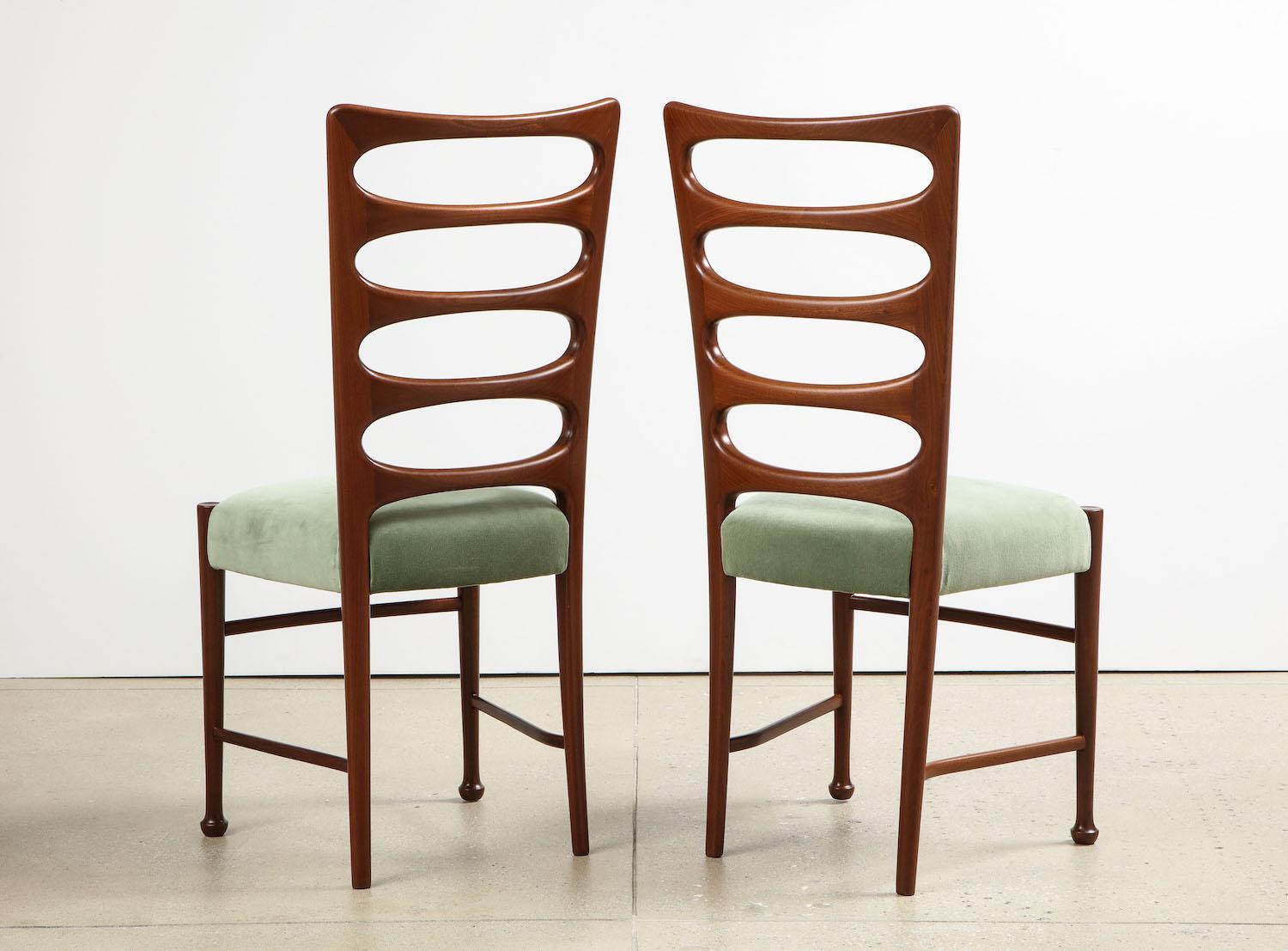 Italian Set of 6 Dining Chairs by Paolo Buffa For Sale