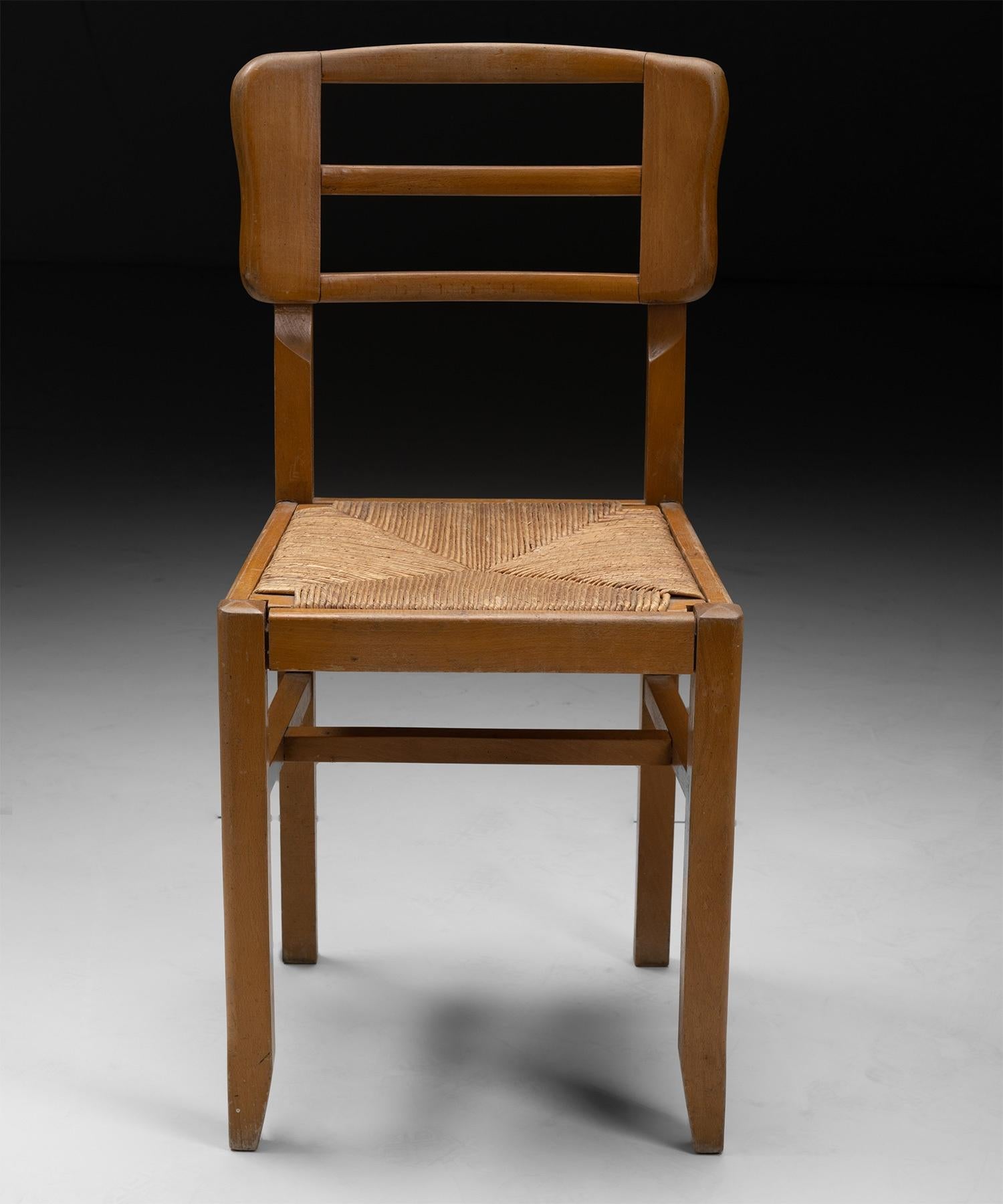 French Set of '6' Dining Chairs by Pierre Cruege, France, circa 1960