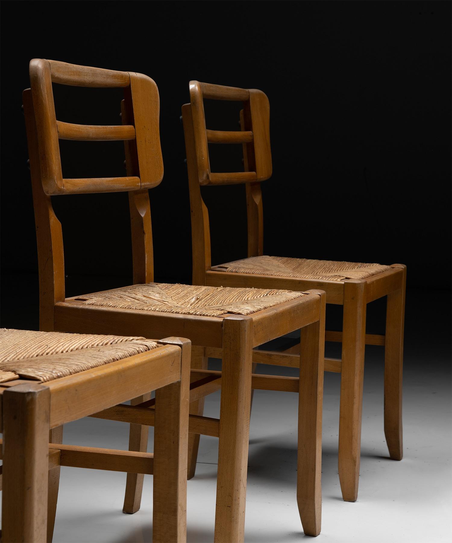 Set of '6' Dining Chairs by Pierre Cruege, France, circa 1960 For Sale 1