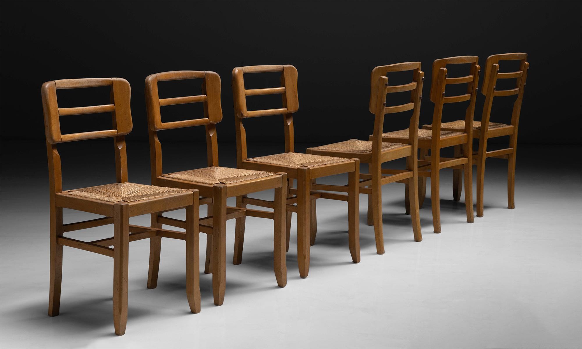 Set of '6' Dining Chairs by Pierre Cruege, France, circa 1960 For Sale 2