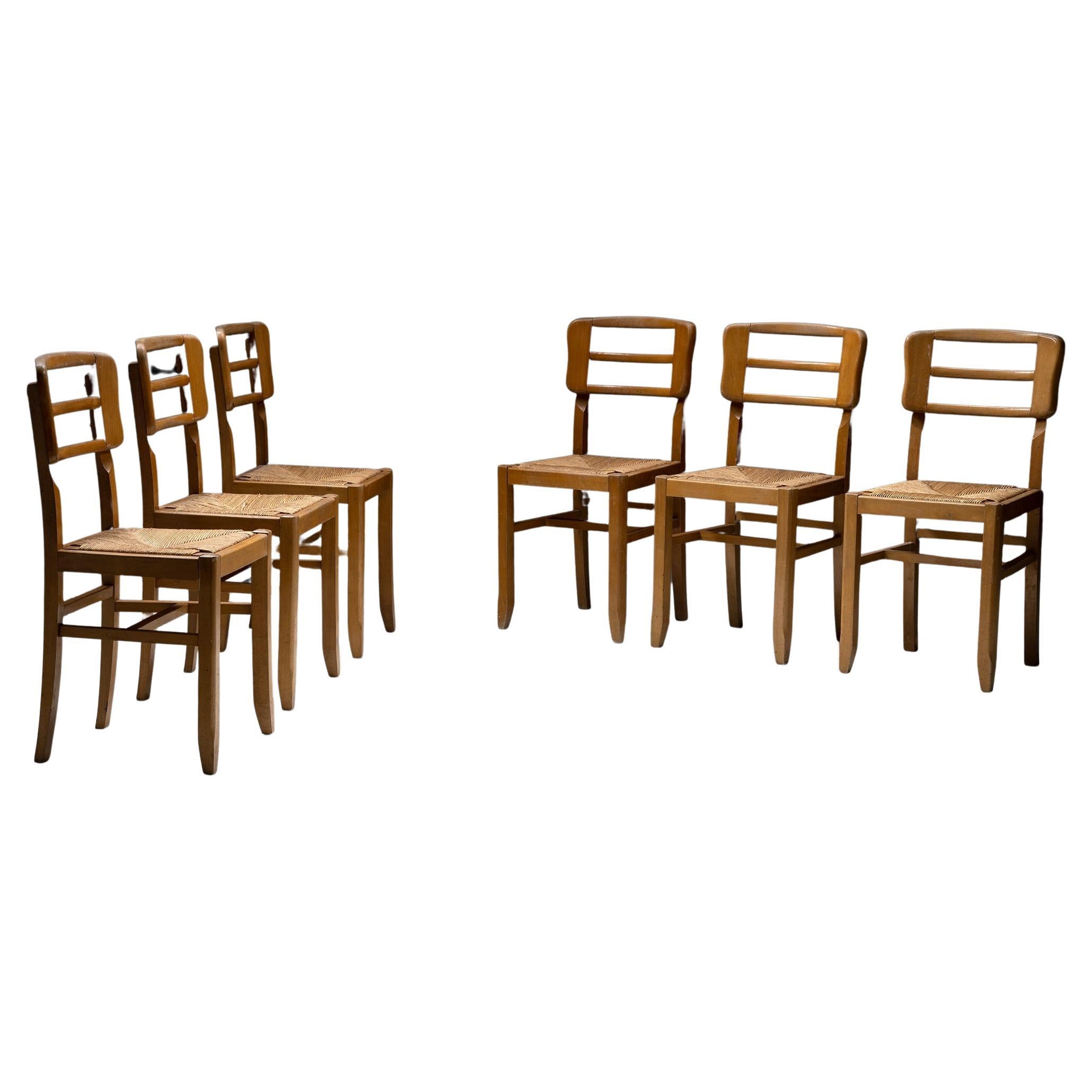 Set of '6' Dining Chairs by Pierre Cruege, France, circa 1960 For Sale