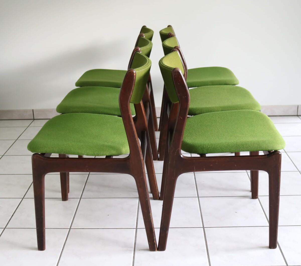 Set Of 6 dining chairs By Poul Erik Jorgensen for Farso Stolefabrik In Good Condition In Brussels , BE