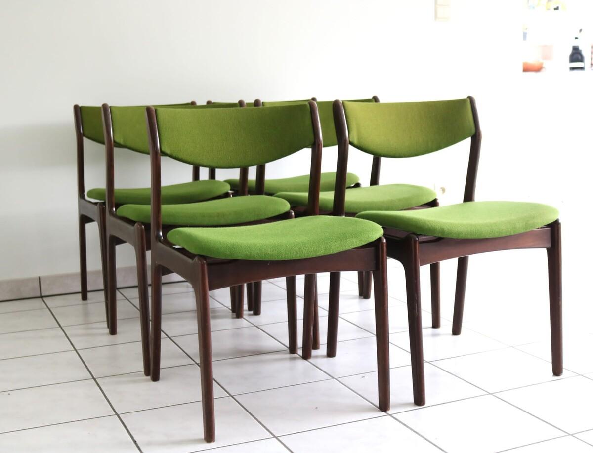 Teak Set Of 6 dining chairs By Poul Erik Jorgensen for Farso Stolefabrik