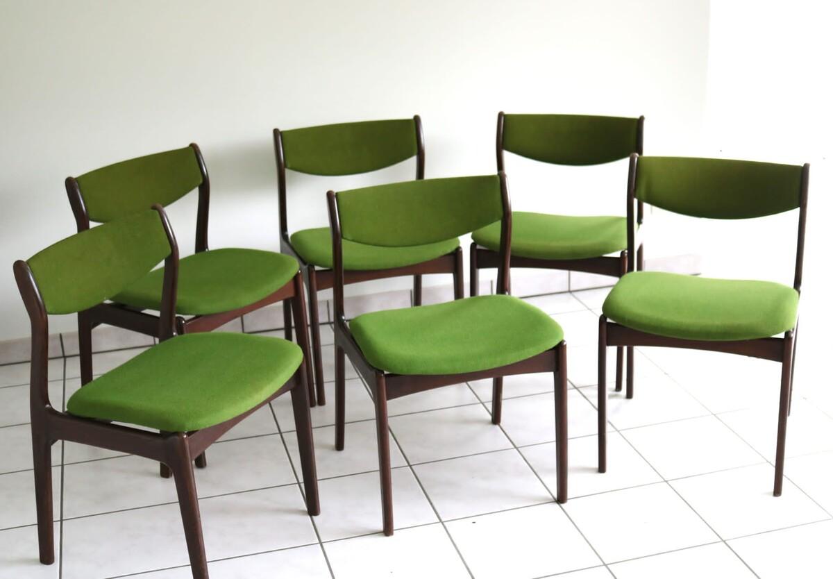 Set Of 6 dining chairs By Poul Erik Jorgensen for Farso Stolefabrik 1