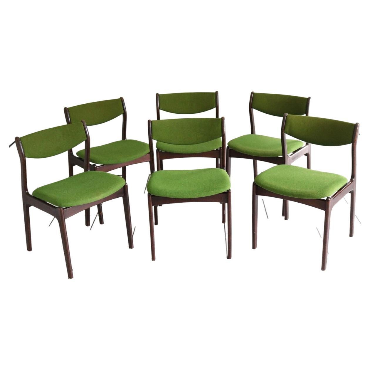 Set Of 6 dining chairs By Poul Erik Jorgensen for Farso Stolefabrik