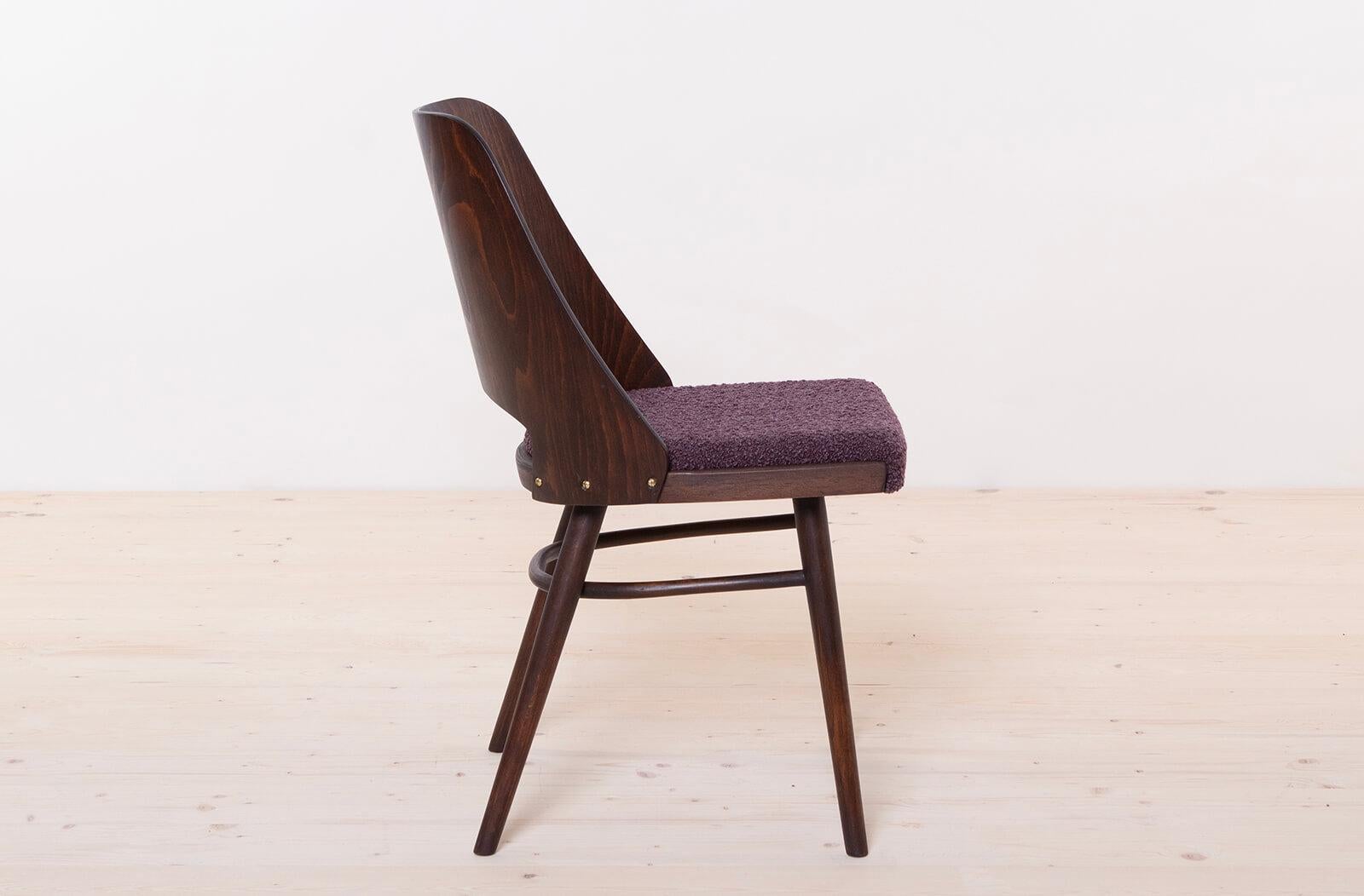 Set di 6 sedie da pranzo di R. Hofman per TON, modello 514, anni '60, ridipinte in vendita 6
