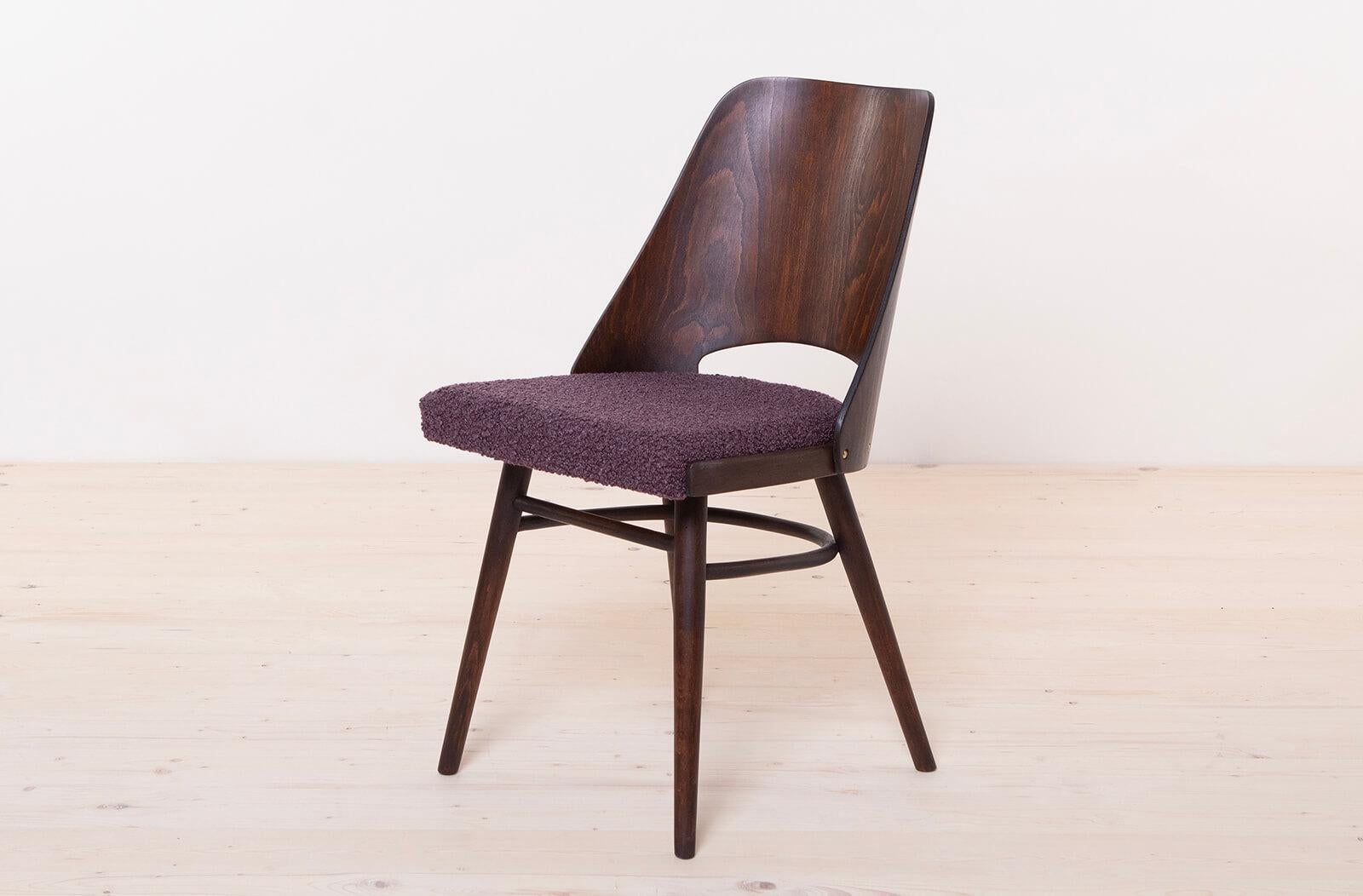 Set di 6 sedie da pranzo di R. Hofman per TON, modello 514, anni '60, ridipinte in vendita 1