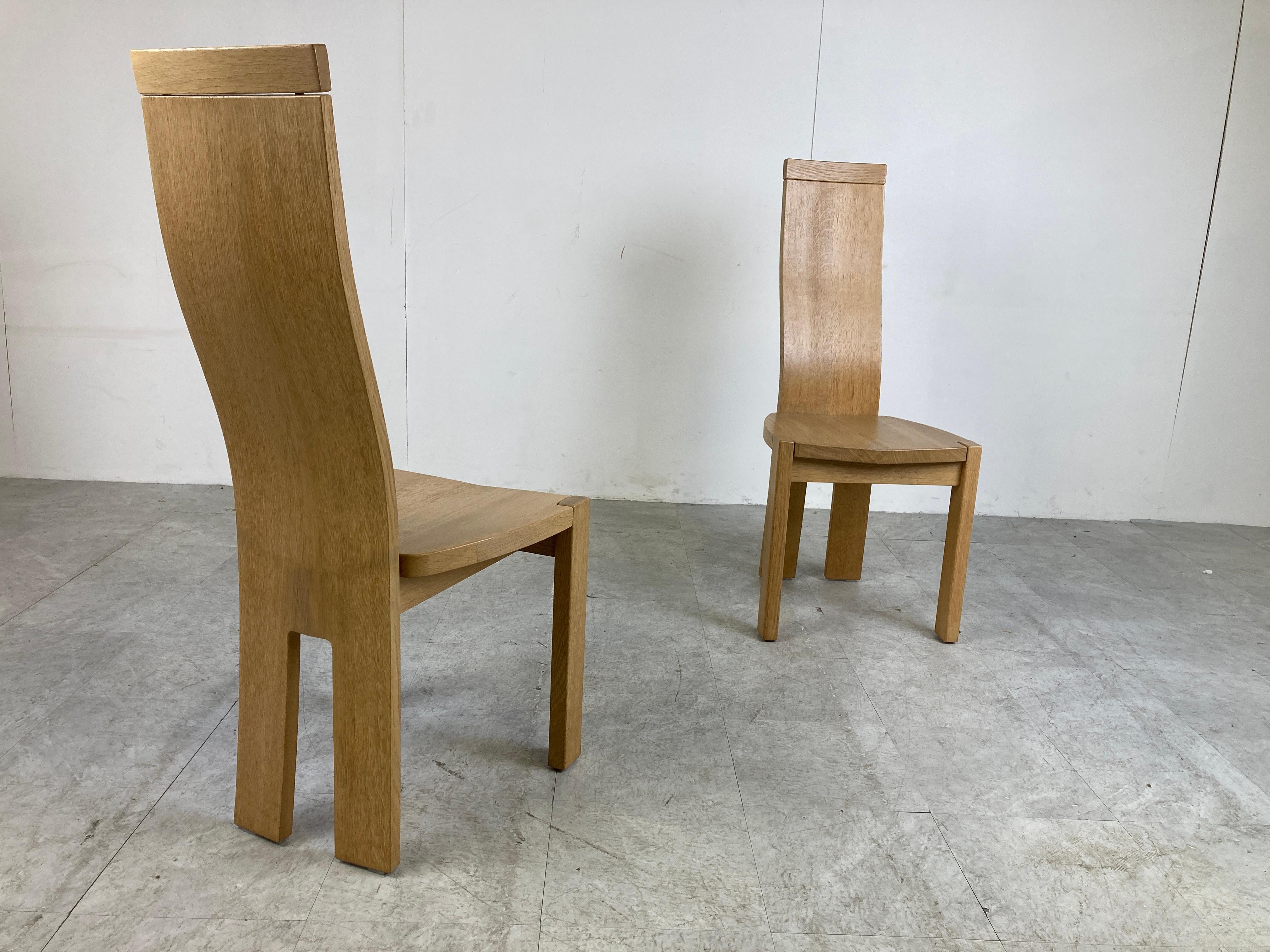 Set of 6 Dining Chairs by Rob & Dries Van Den Berghe, 1980s For Sale 3