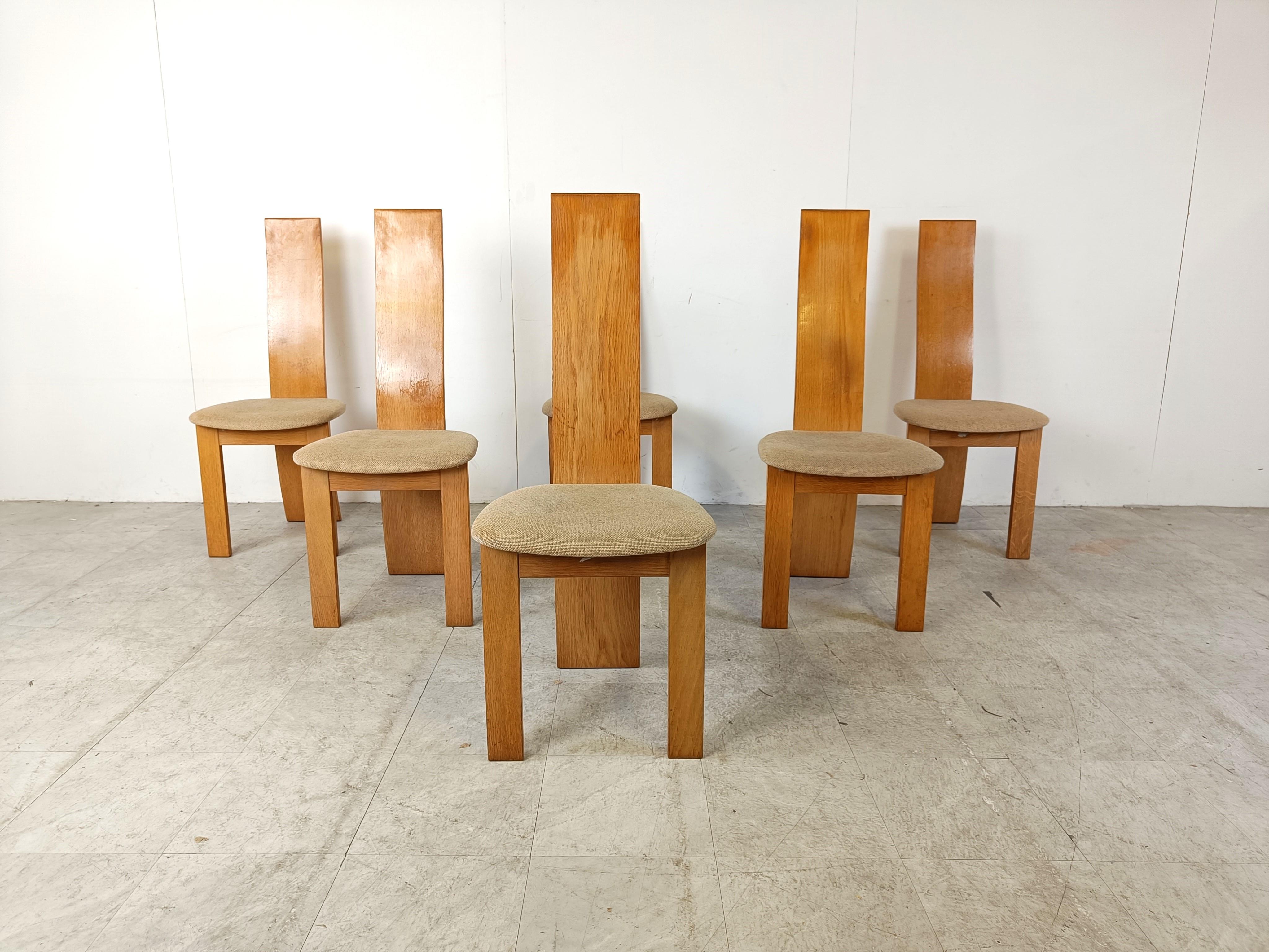 Belgian Set of 6 dining chairs by Rob & Dries van den Berghe, 1980s For Sale