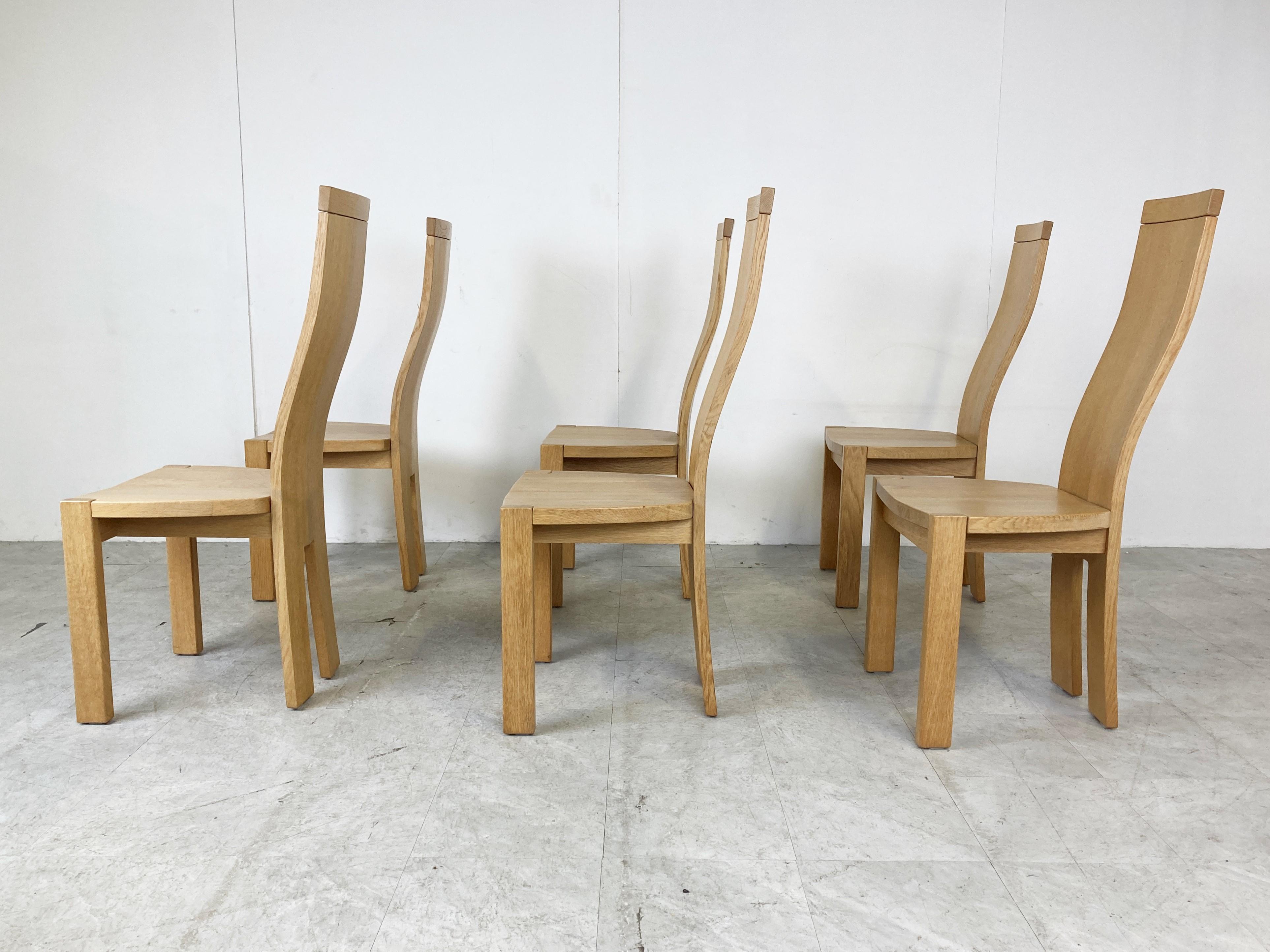 Ensemble de 6 chaises de salle à manger par Rob & Dries van den Berghe, années 1980 Bon état - En vente à HEVERLEE, BE