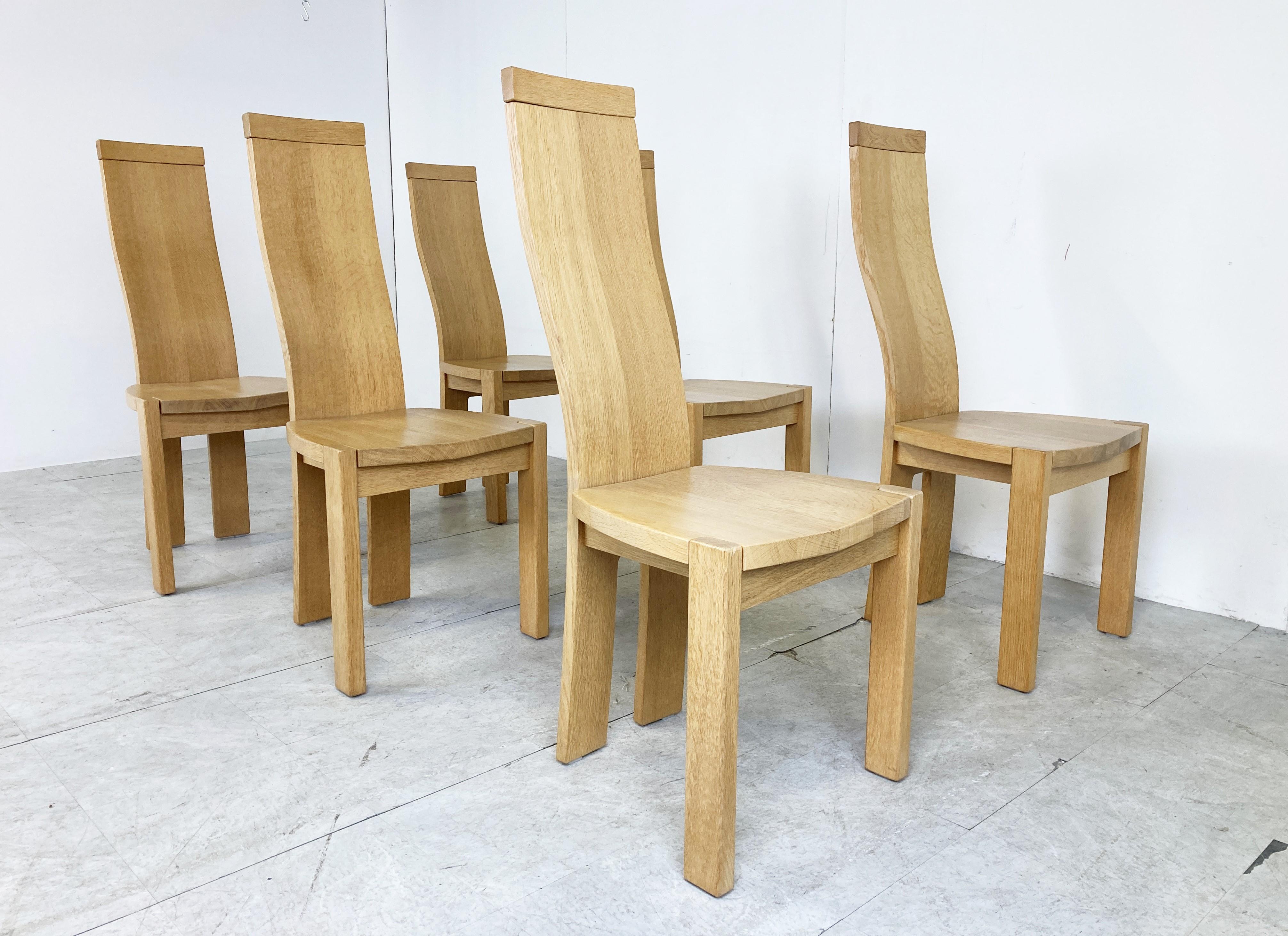 Fin du 20e siècle Ensemble de 6 chaises de salle à manger par Rob & Dries van den Berghe, années 1980 en vente