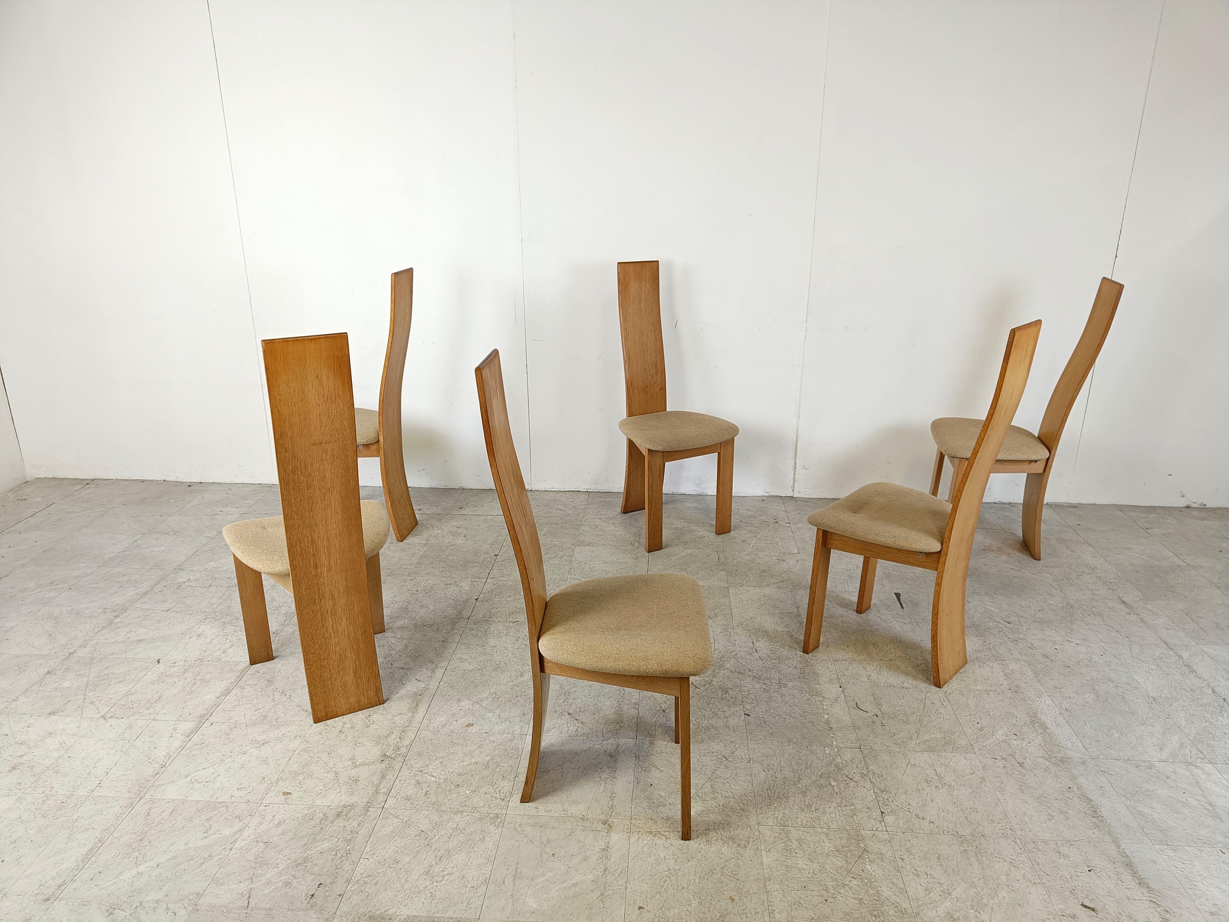 Ensemble de 6 chaises de salle à manger par Rob & Dries van den Berghe, années 1980 en vente 1