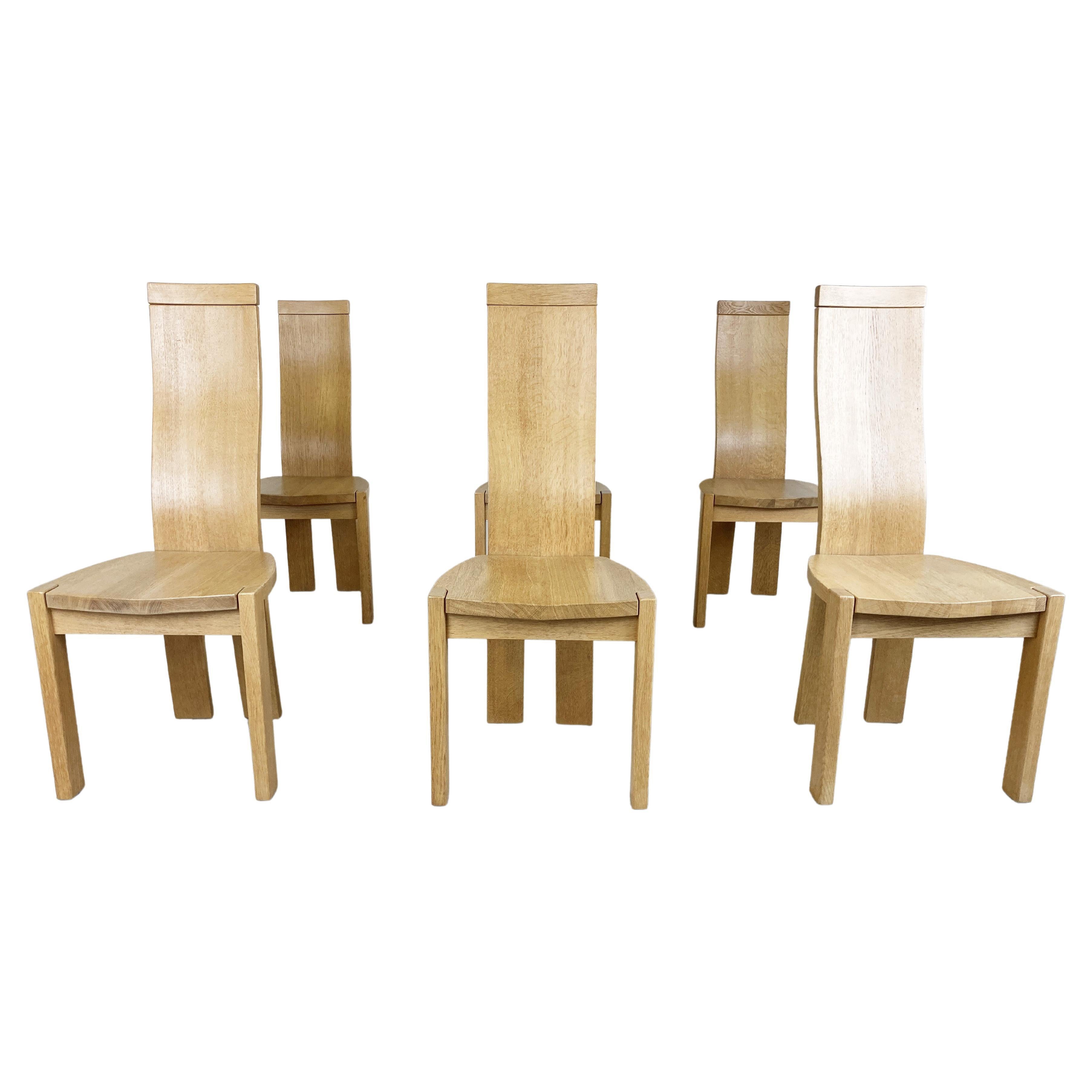 Set of 6 Dining Chairs by Rob & Dries Van Den Berghe, 1980s For Sale