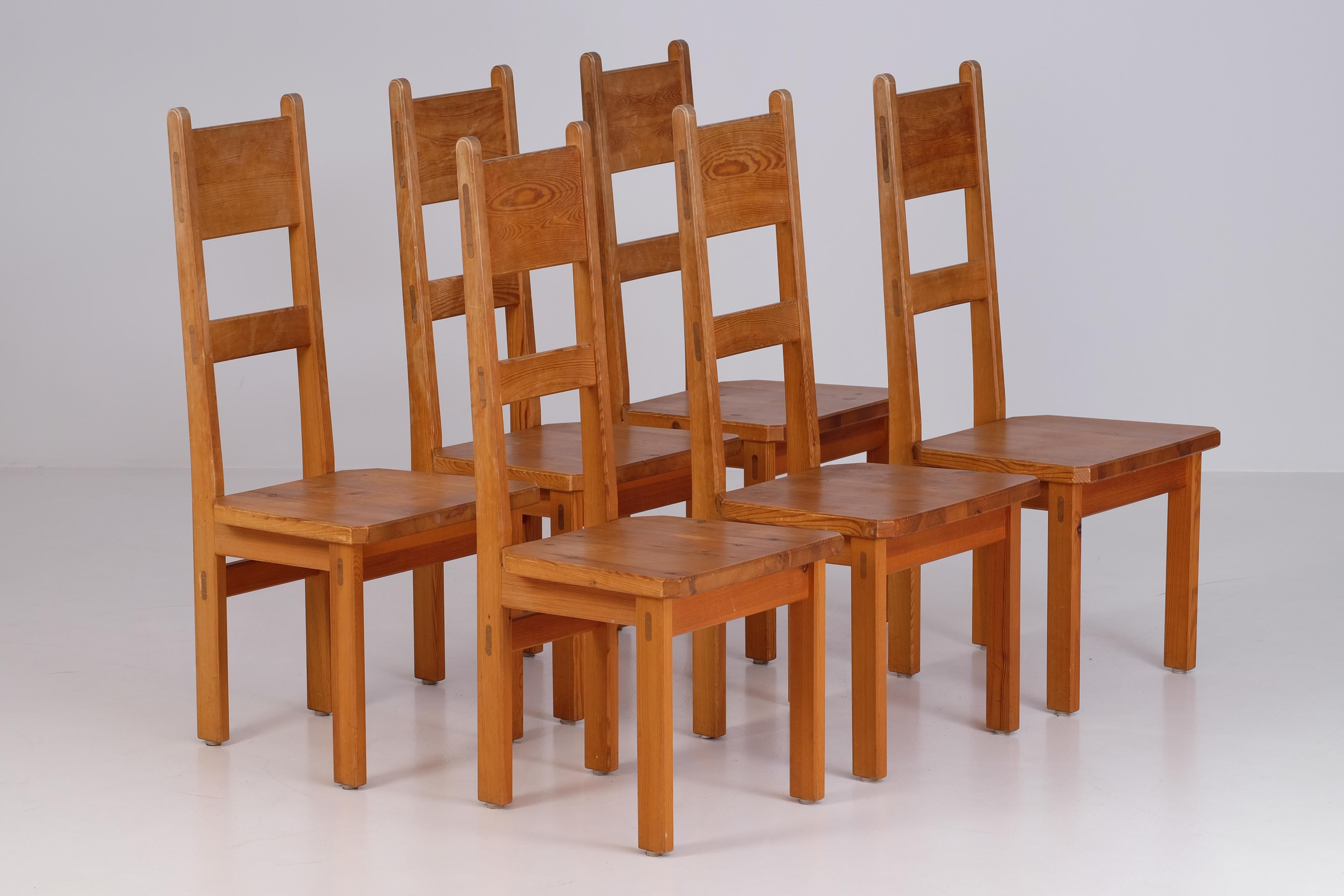 Late 20th Century Set of 6 Dining Chairs by Roland Wilhelmsson, 1970s For Sale