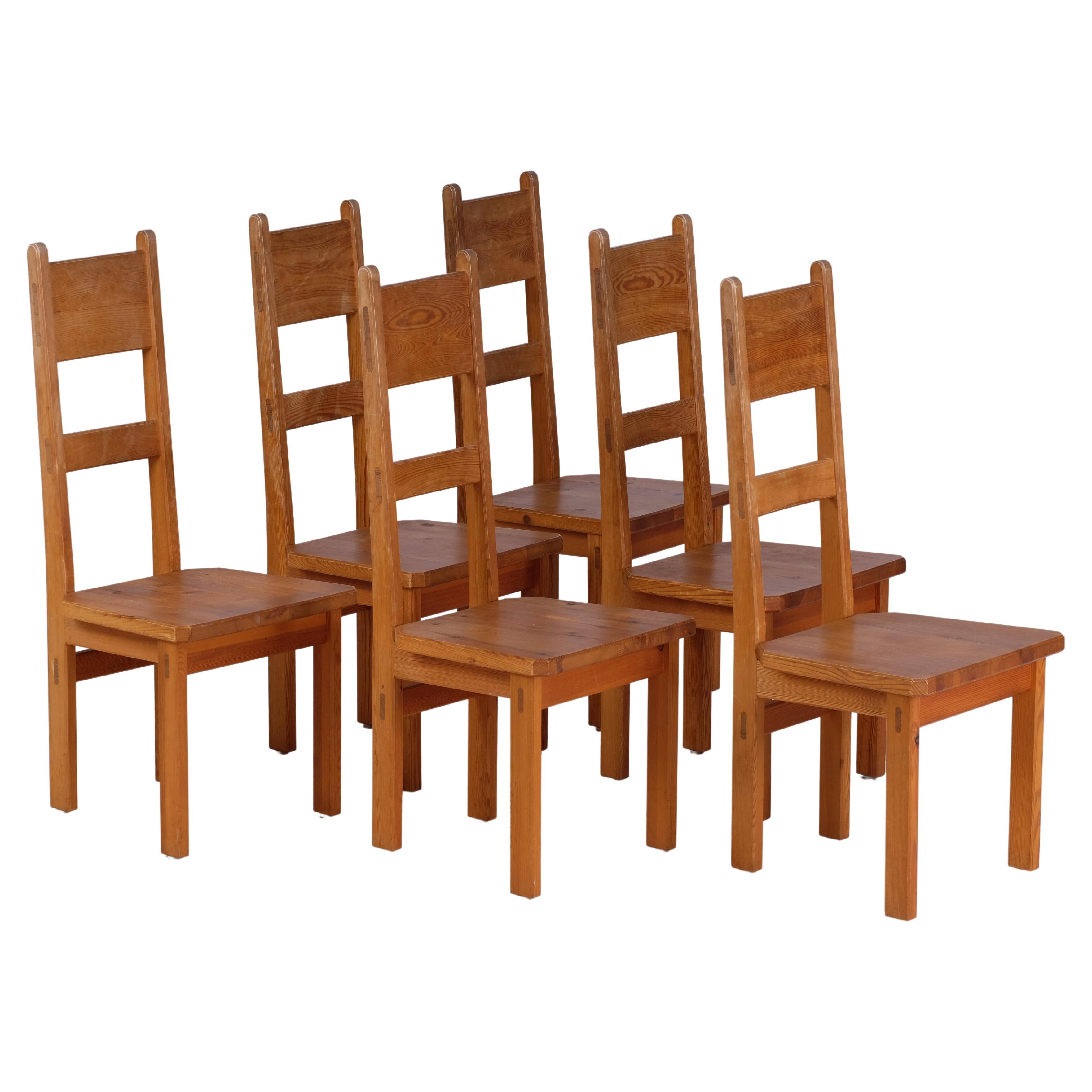 Conjunto de 6 sillas de comedor de Roland Wilhelmsson, años 70