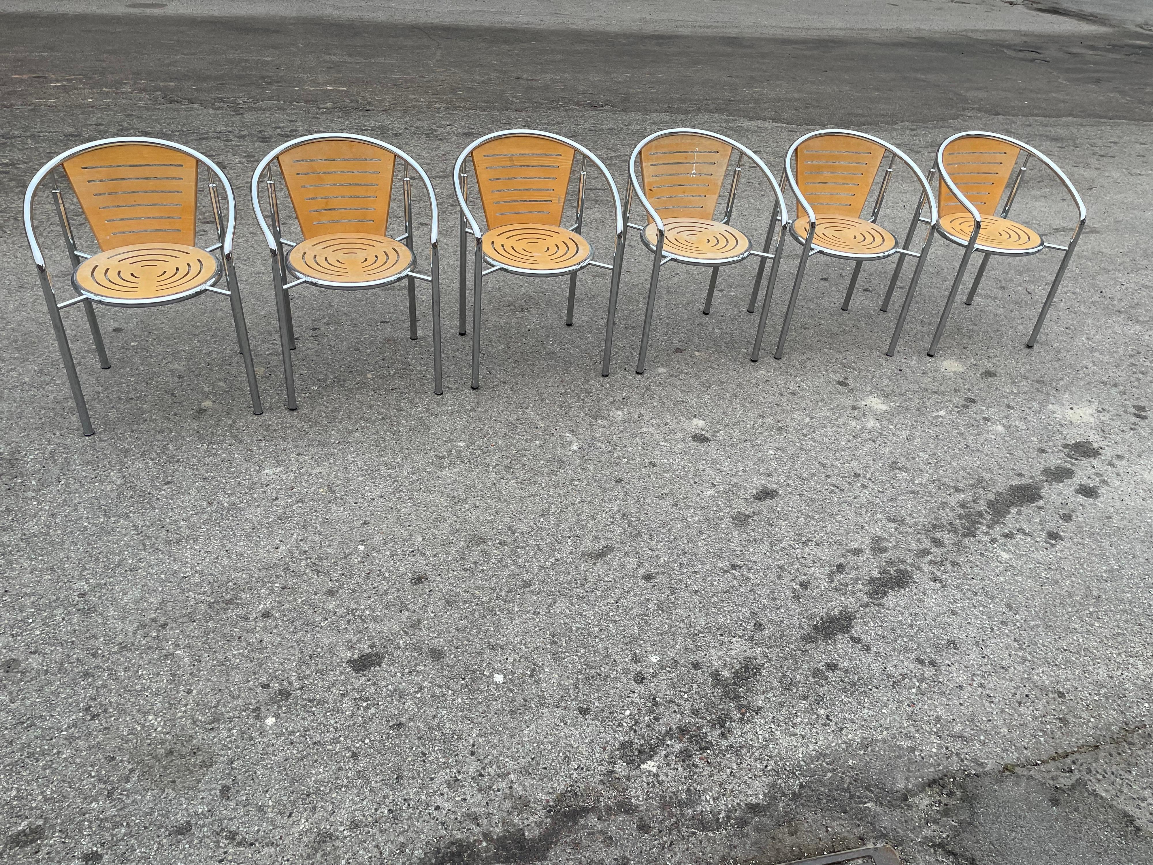 Set of 6 Dining chairs by Rud Thygesen and Johnny Sørensen for Botium Denmark In Good Condition For Sale In Copenhagen, DK