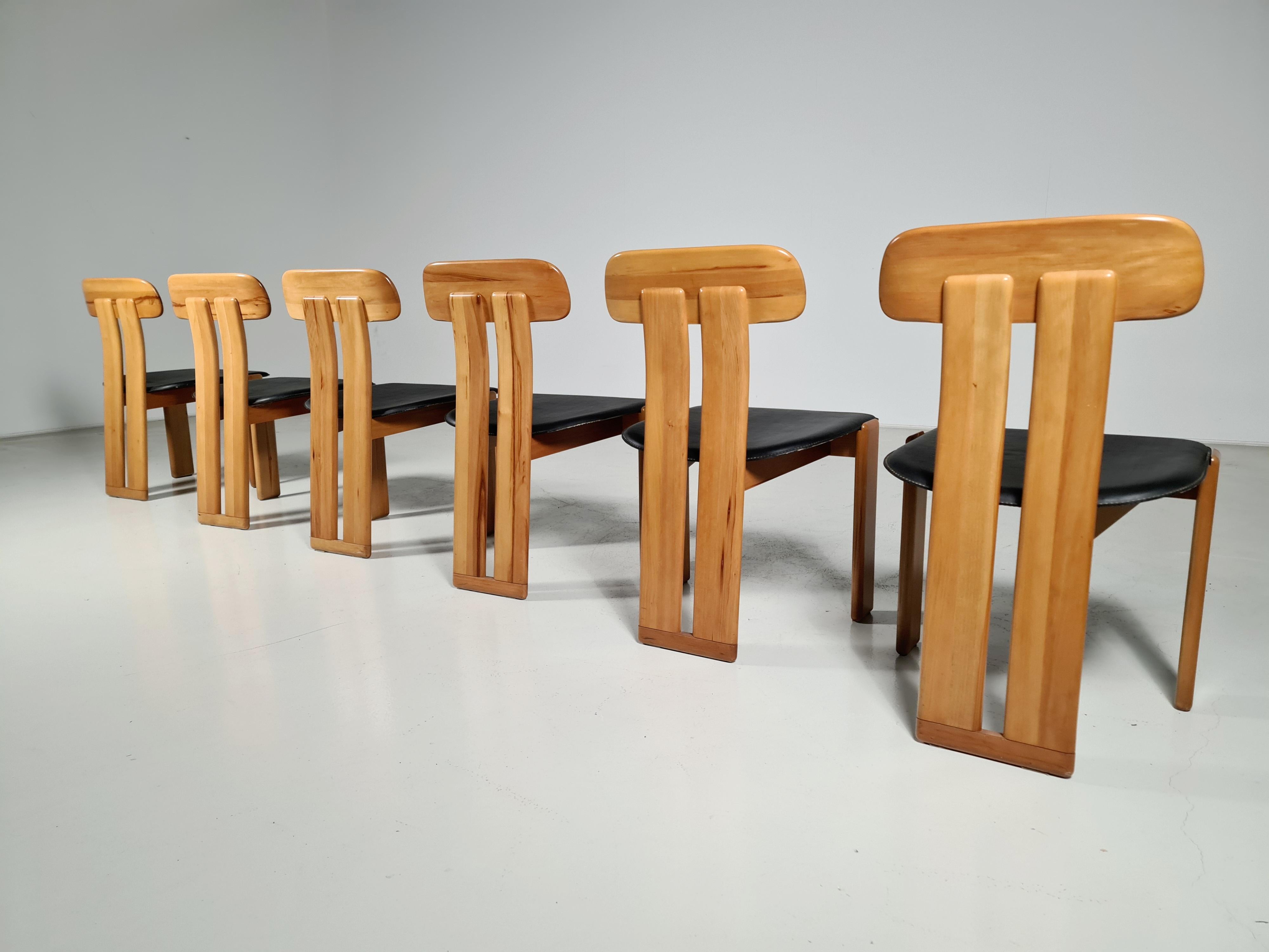 Late 20th Century Set of 6 Dining Chairs by Sapporo for Mobil Girgi, Italy, 1970s