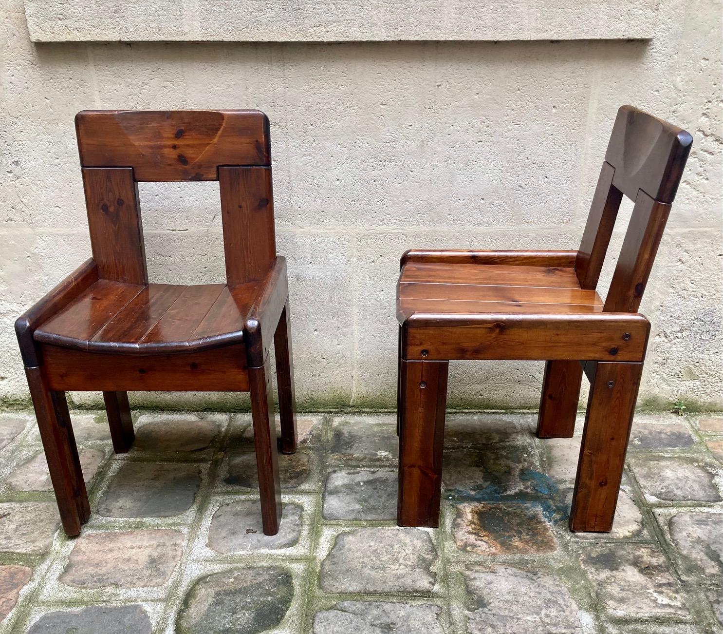 Mid-Century Modern Set of 6 Dining Chairs by Silvio Coppola for Fratelli Montina, 1970's For Sale