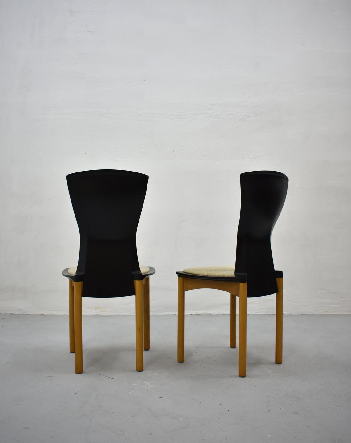 Italian Set of 6 Dining Chairs Designed by Francesco Binfaré for Cassina, Italy, 1980s