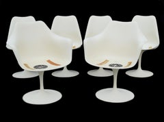 Set of 6 Dining Chairs Eero Saarinen for Knoll International Tulip Base