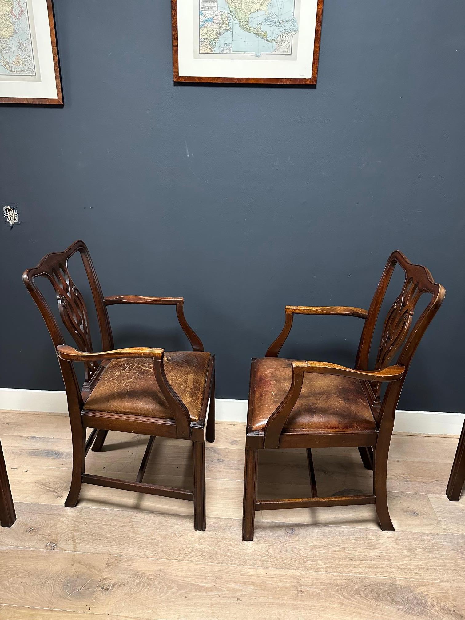 Mogano Set of 6 Dining chairs in vendita