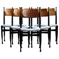 Set of 6 Dining Chairs from Drvni Kombinat "Jasen” in Kraljevo, Reupholstered