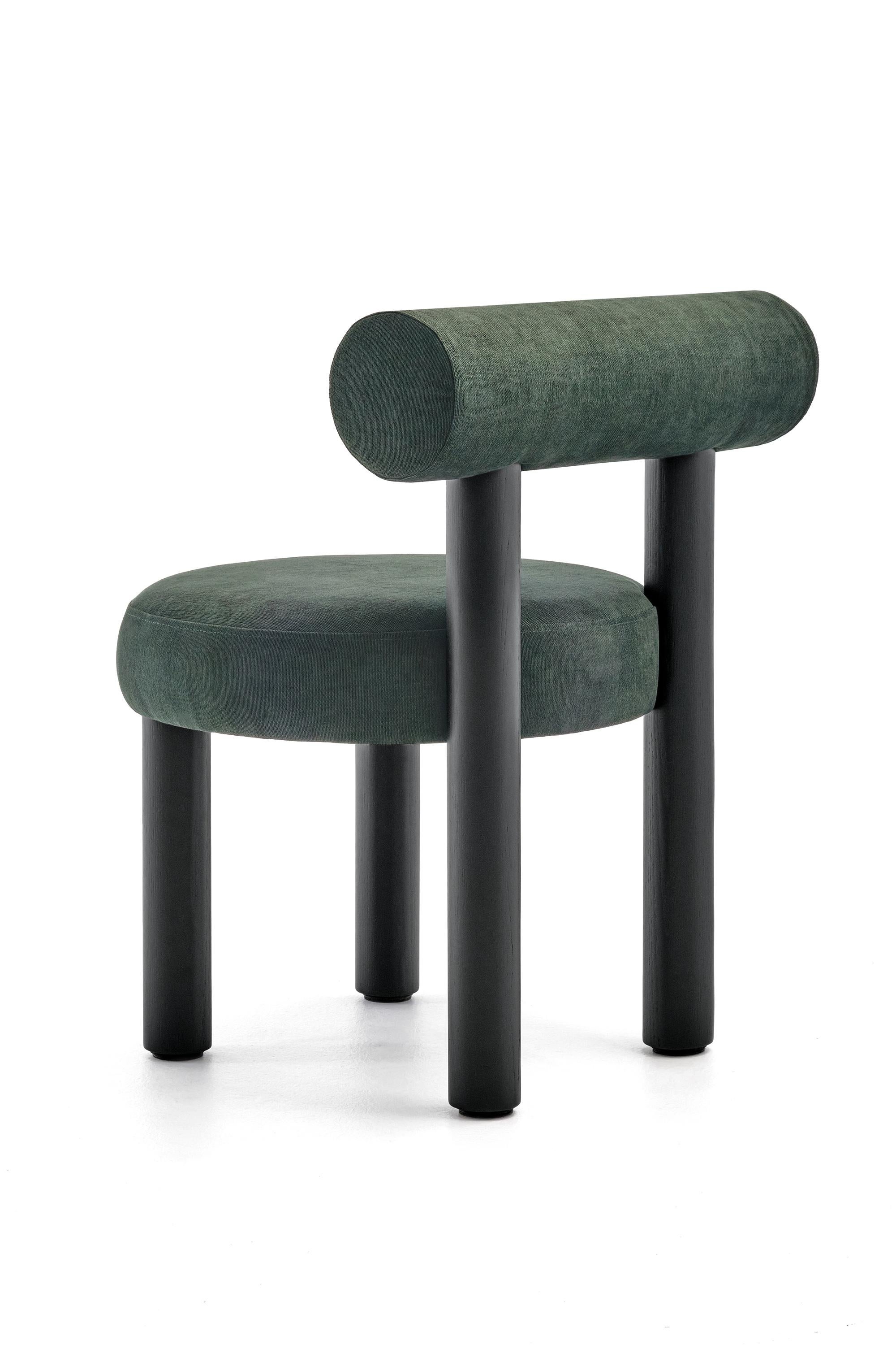 Ensemble de 6 chaises de salle à manger Gropius CS2 en velours Venus avec pieds en bois par NOOM en vente 11