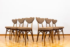 Set Of 6, Dining Chairs "Hearts" by H&J Kurmanowicz, 1950s, Poland