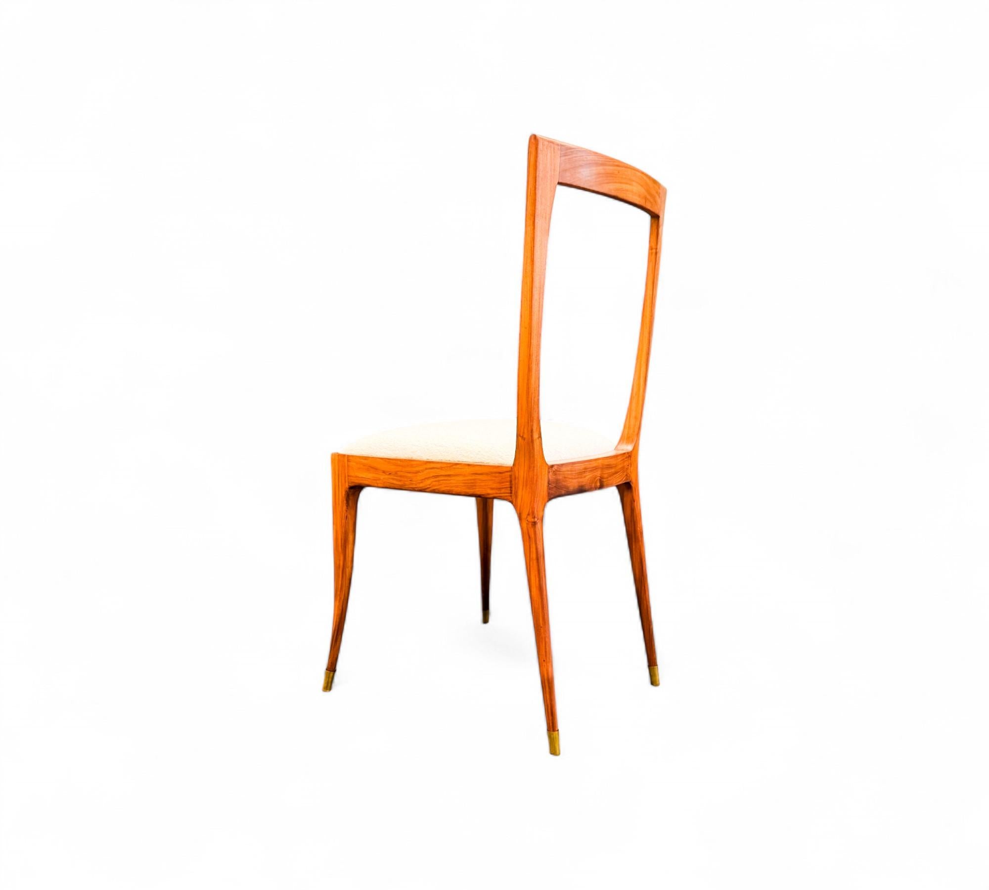 Ensemble de 6 chaises de salle à manger en caviuna et tissu, Giuseppe Scapinelli, années 1950 - Lot 681 en vente 7