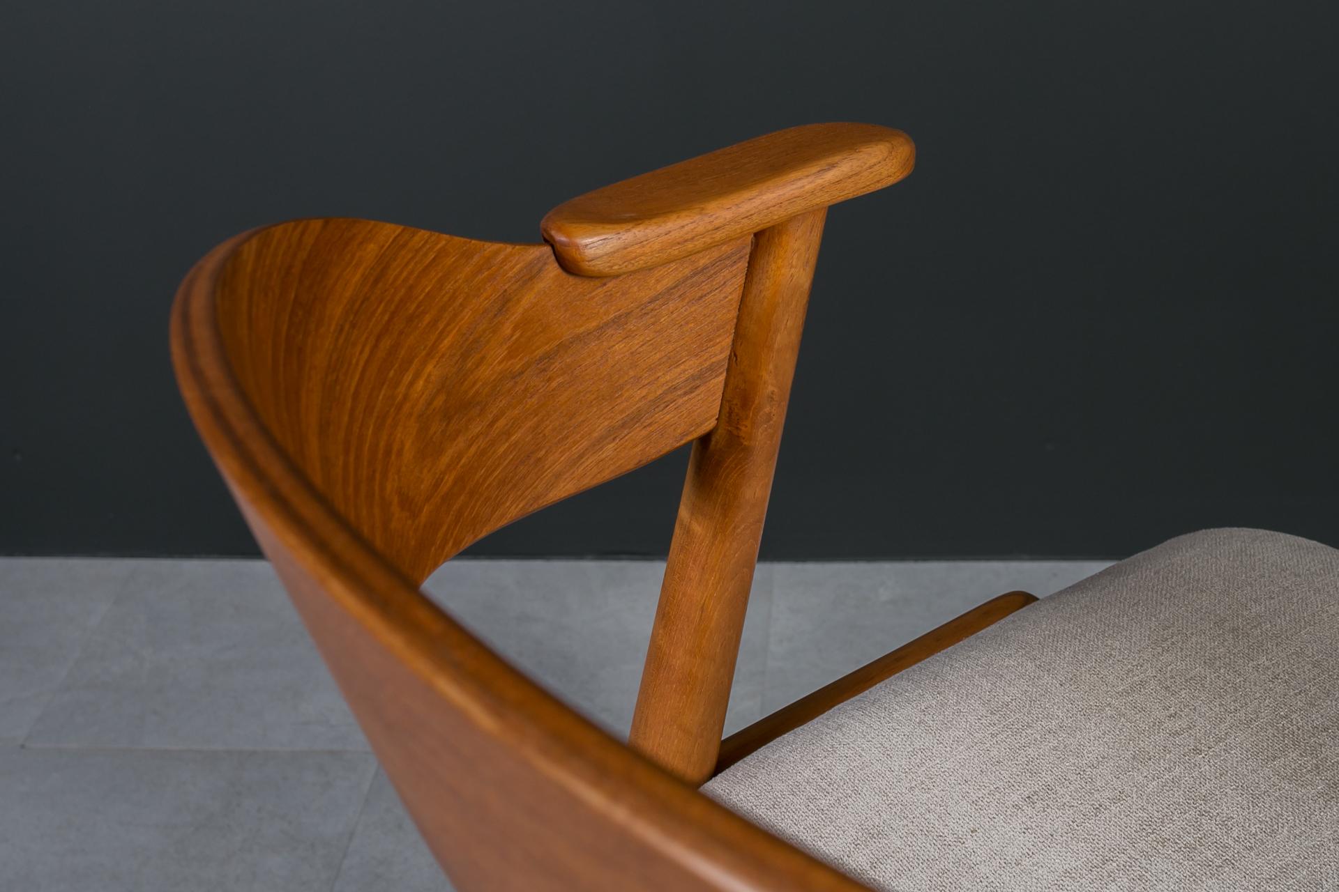 Set di 6 sedie da pranzo in stile Kai Kristiansen, anni '60, Korup, completamente restaurate in vendita 11