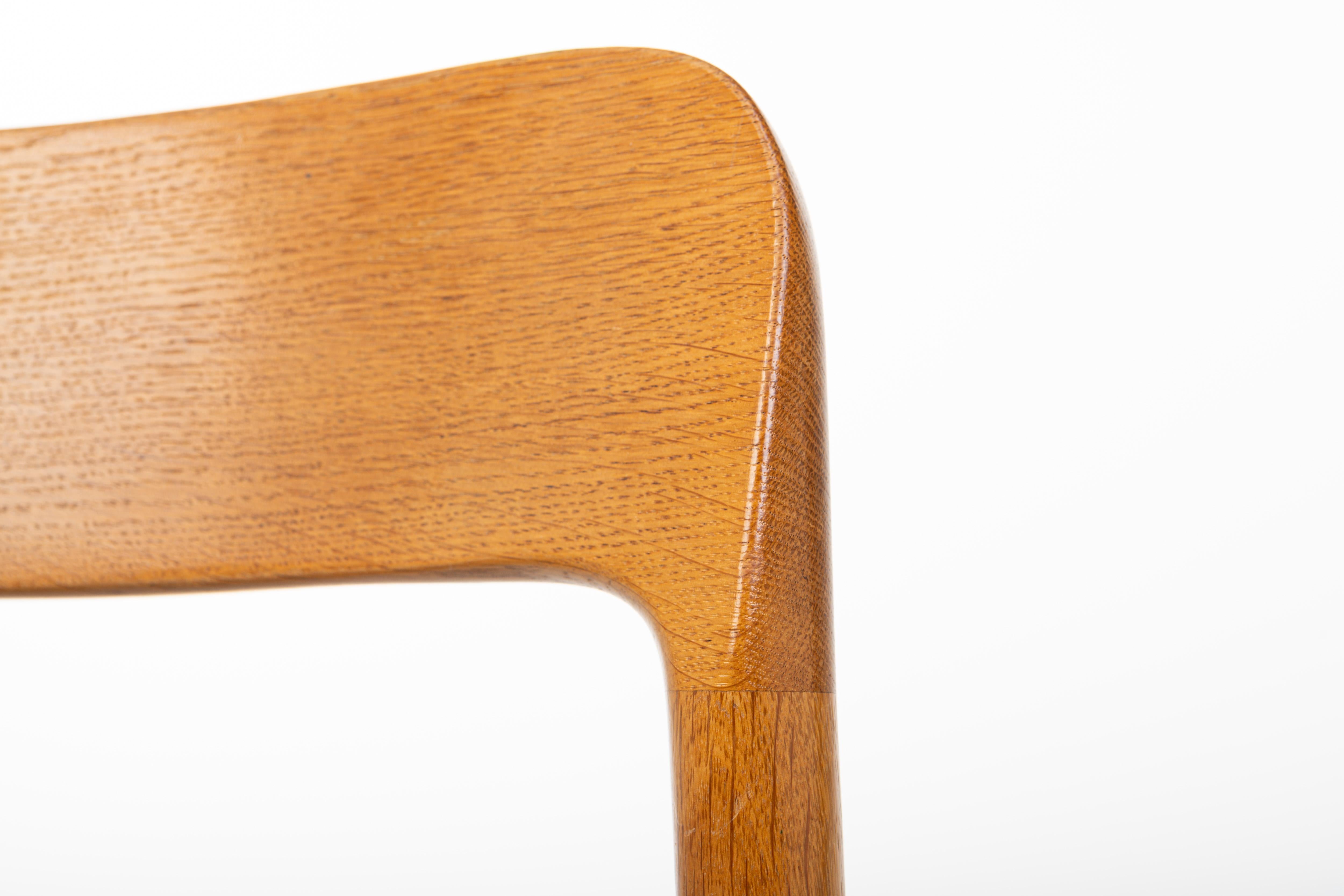 Set of 6 Dining Chairs in Oak and Papercord by Niels Otto Møller for J.L. Møller 7