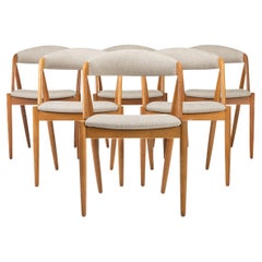 Set of 6 dining chairs in oak by Kai Kristiansen for Schou Andersen
