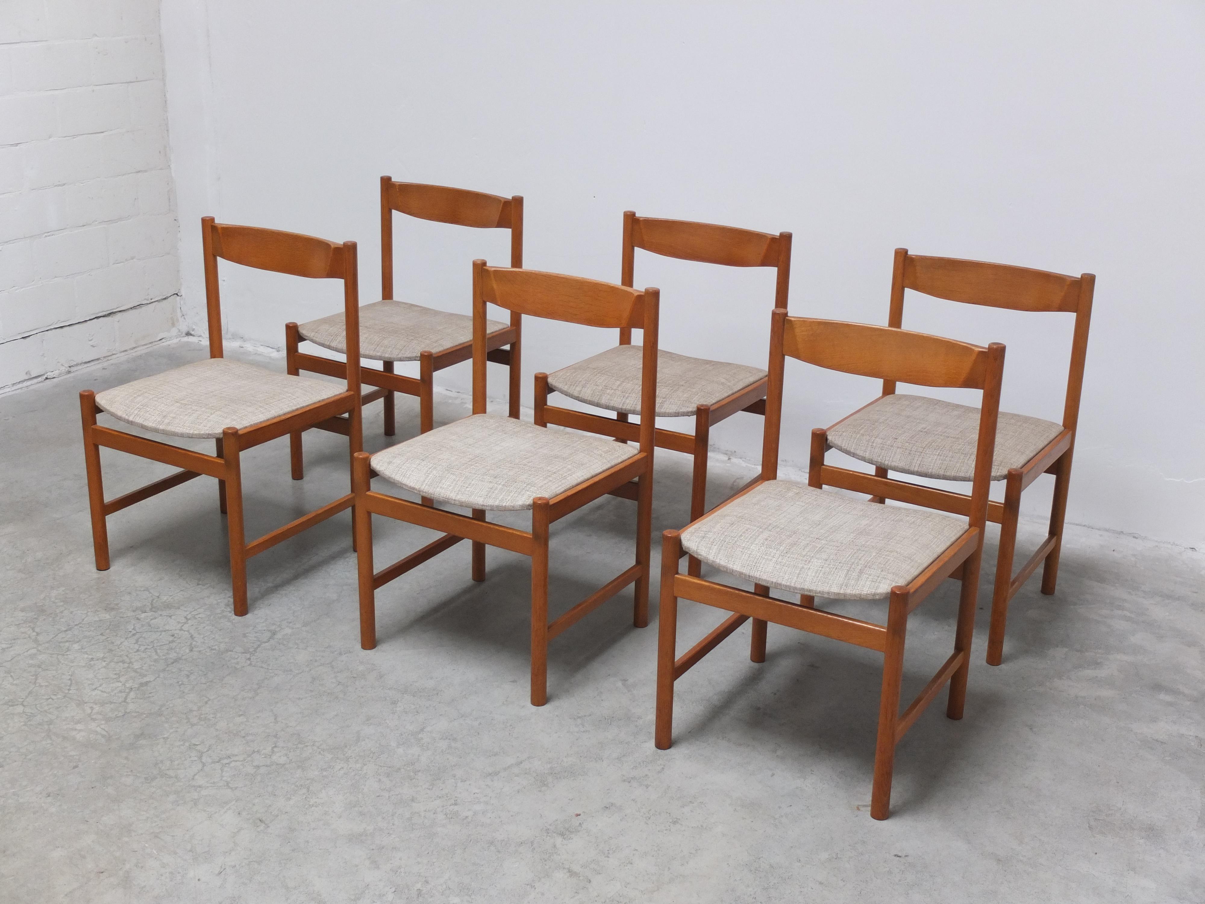 Set di 6 sedie da pranzo in Oak di Meubelatelier Vanda Watervliet, anni '60 in vendita 5