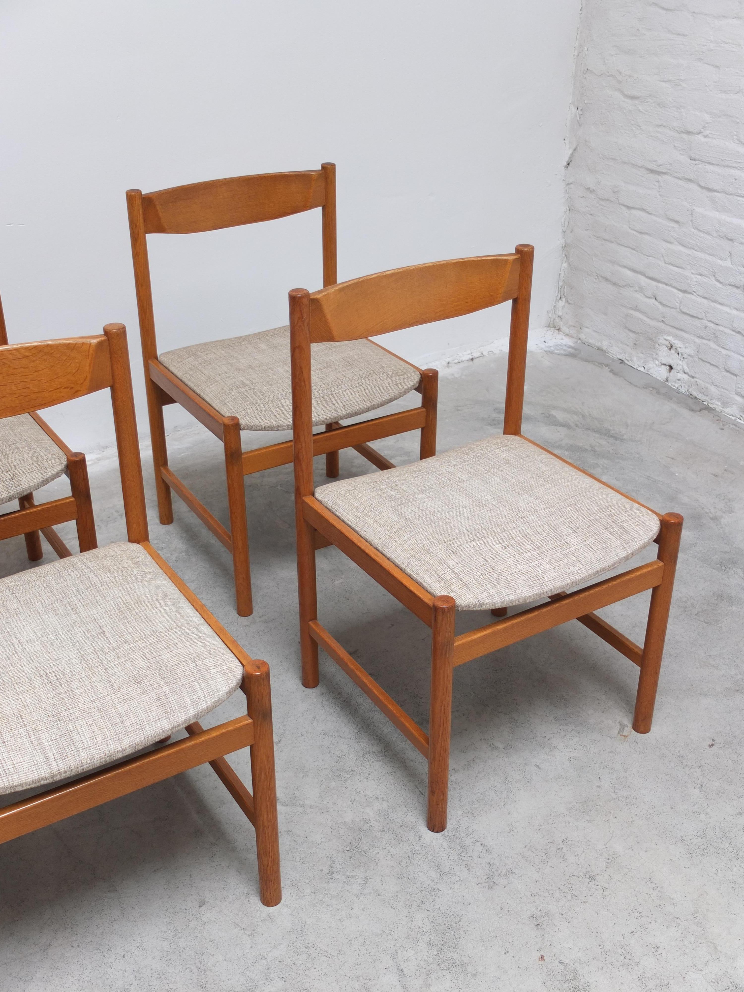 Tessuto Set di 6 sedie da pranzo in Oak di Meubelatelier Vanda Watervliet, anni '60 in vendita