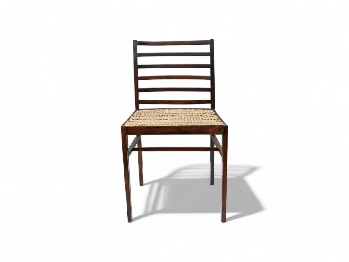 20th Century Set of 6 Dining Chairs in Rosewood & Caning, Att. to Joaquim Tenreiro, 1960s