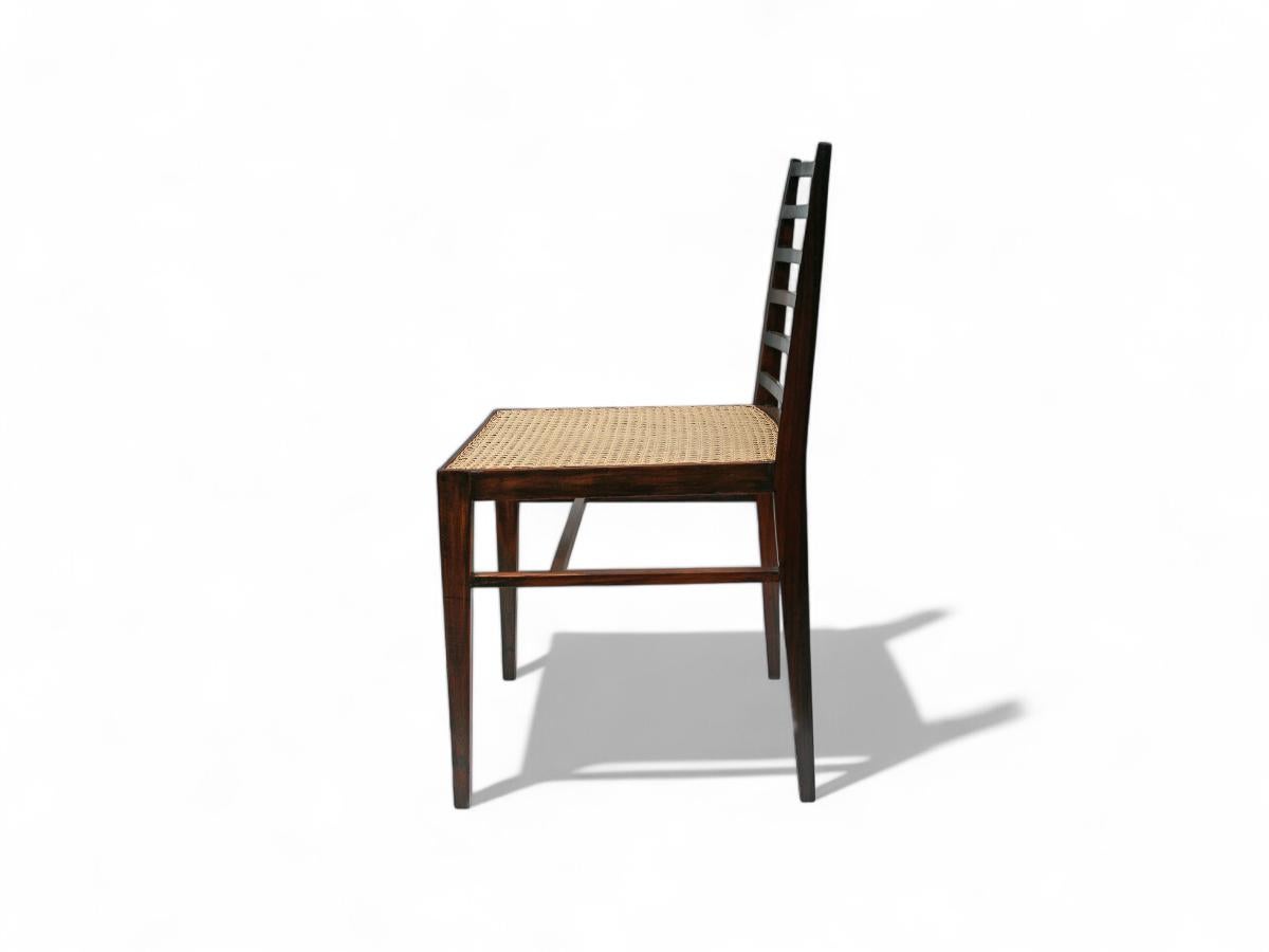 Set of 6 Dining Chairs in Rosewood & Caning, Att. to Joaquim Tenreiro, 1960s 1