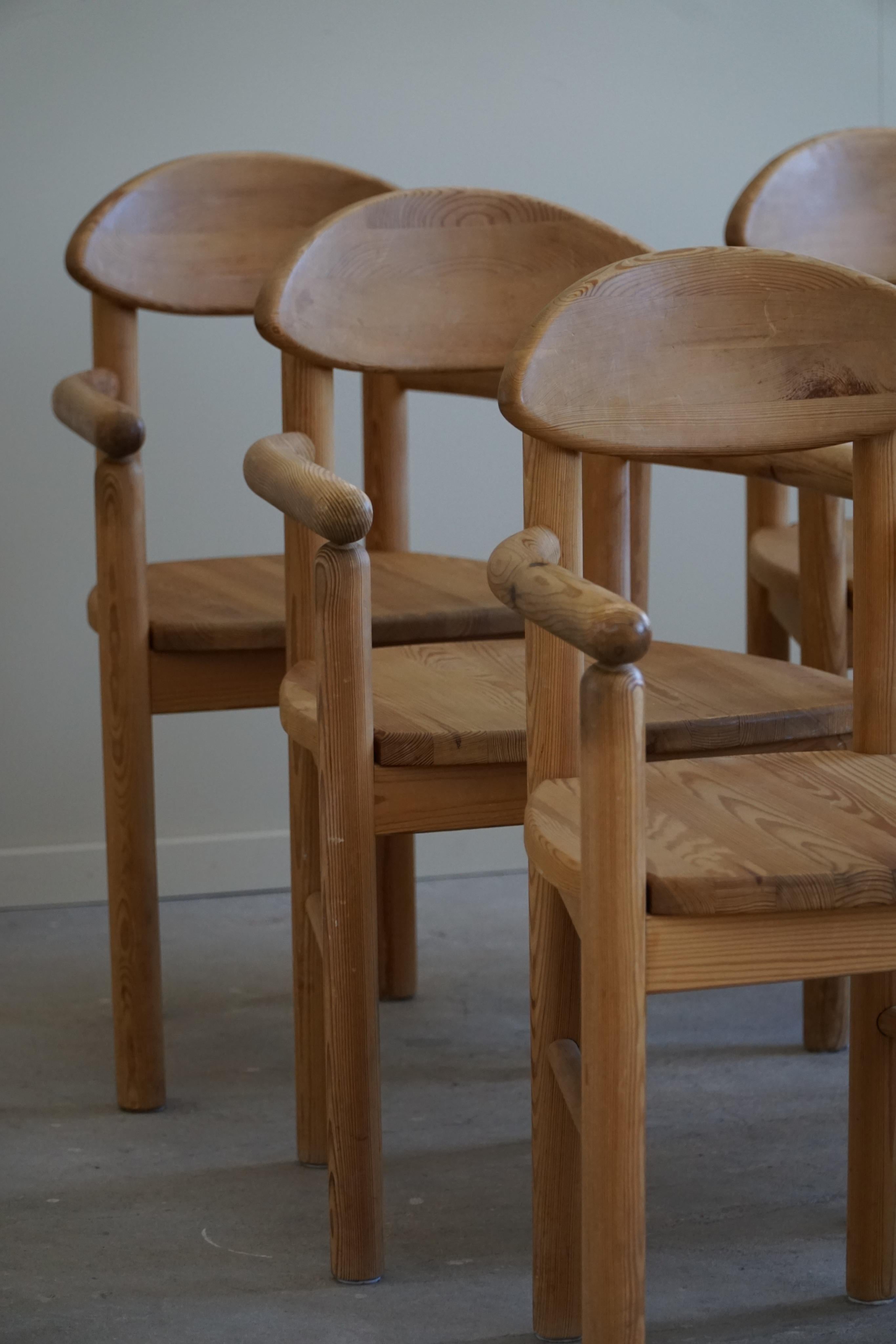 Set of 6 Dining Chairs in Solid Pine, Rainer Daumiller, Danish Modern, 1970s For Sale 5
