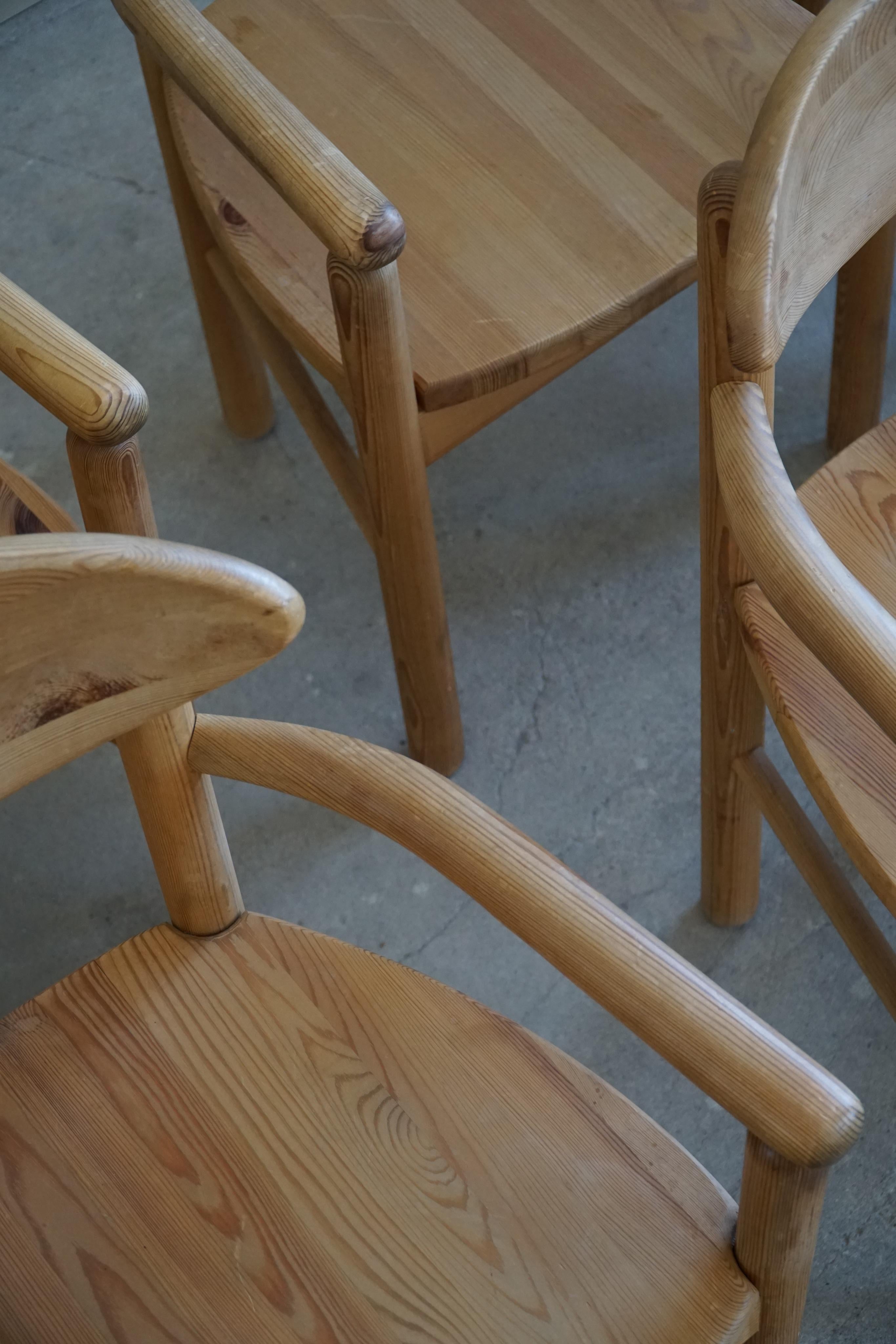Set of 6 Dining Chairs in Solid Pine, Rainer Daumiller, Danish Modern, 1970s For Sale 9