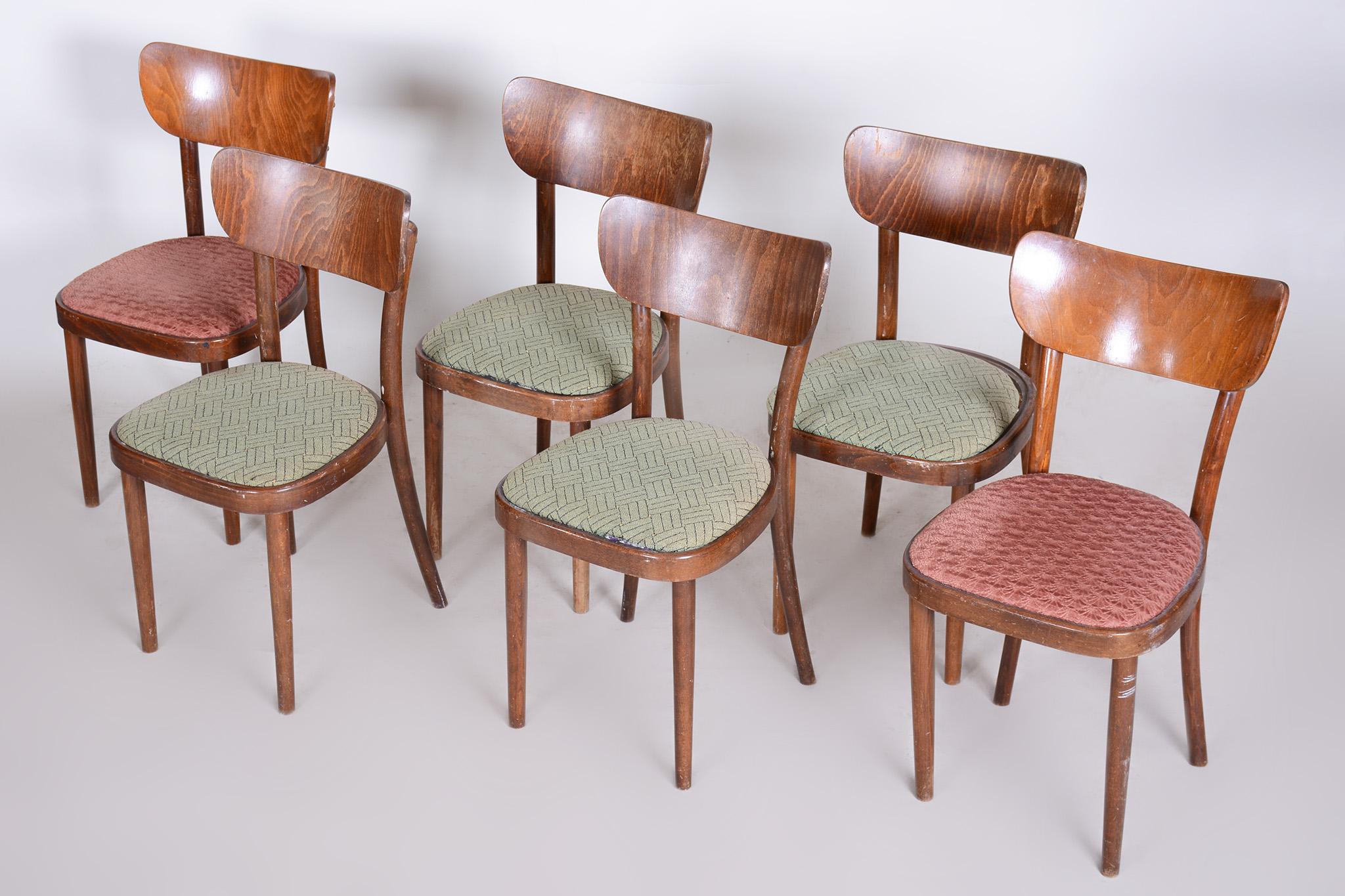Set of 6 Dining Chairs Made by TON - 1940s, Czechia In Good Condition For Sale In Horomerice, CZ