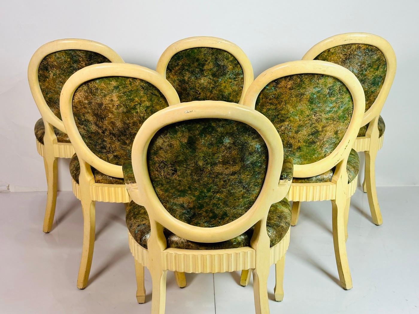 Set of 6 Dining Chairs made in the USA by Casa Stradivari. In Good Condition For Sale In Los Angeles, CA