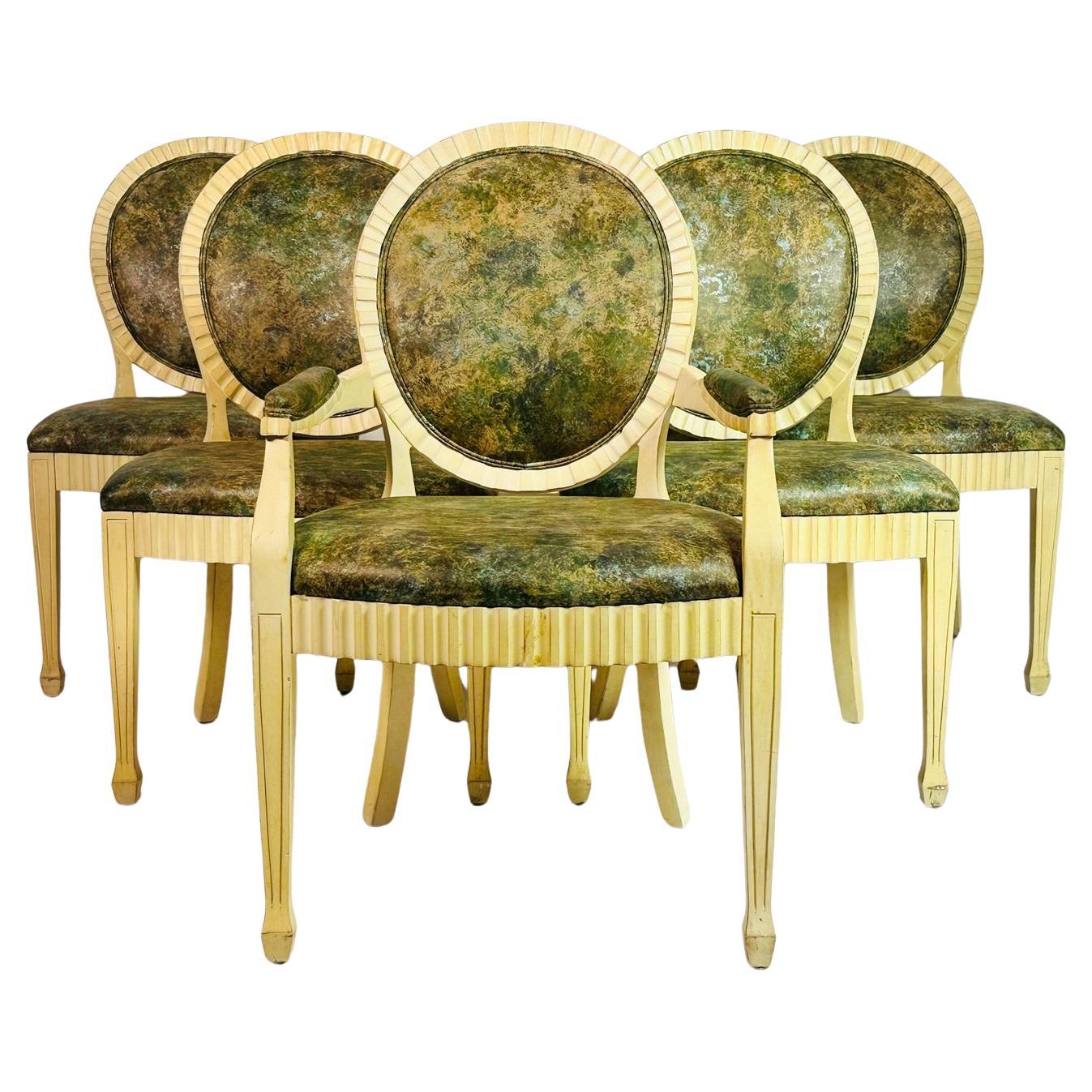 Ensemble de 6 chaises de salle à manger fabriquées aux États-Unis par Casa Stradivari.