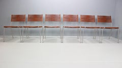 Ensemble de 6 chaises de salle à manger Miss B de Tito Agnoli pour Bonacina, Italie