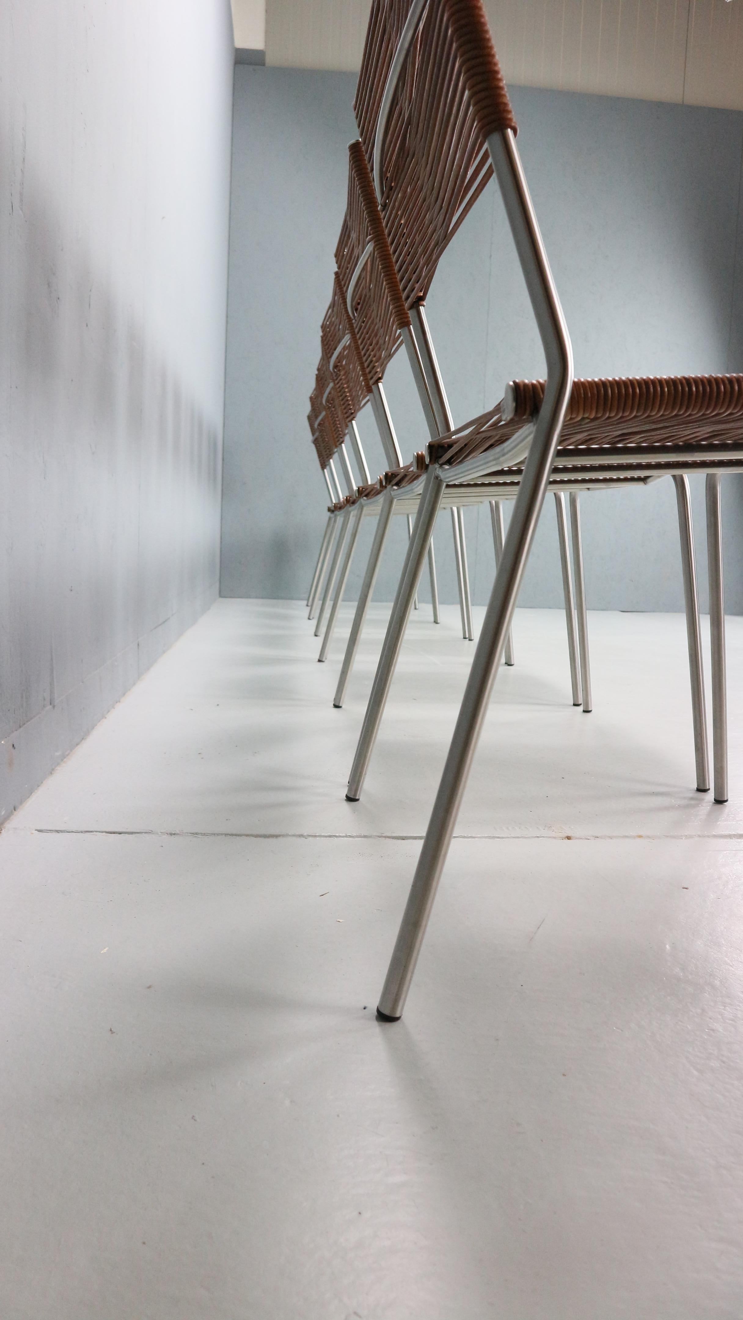 Acciaio inossidabile Set of 6 Dining Chairs 