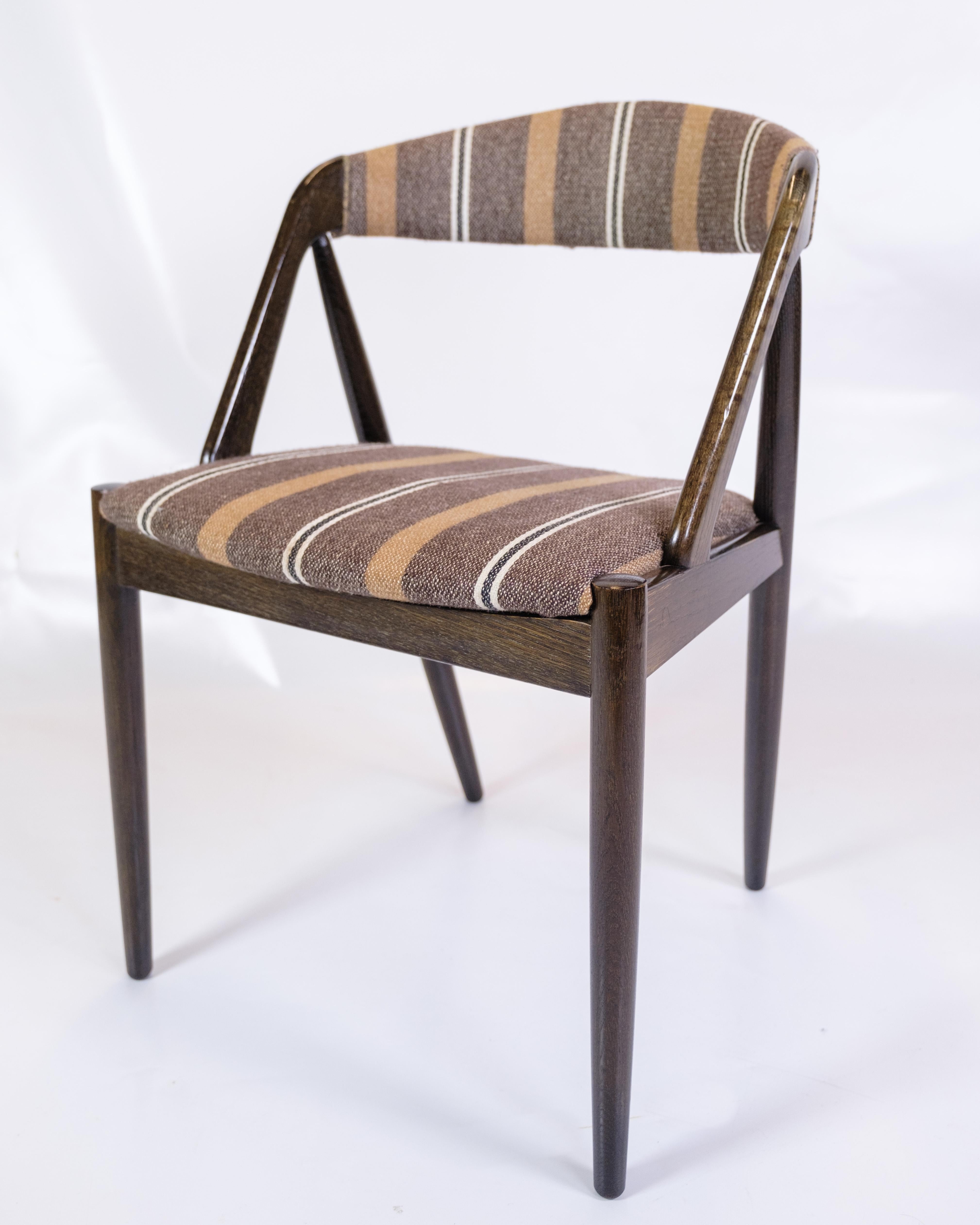 Danois Ensemble de 6 chaises de salle à manger modèle 31 fabriquées en bois foncé par Kai Kristiansen des années 1960 en vente