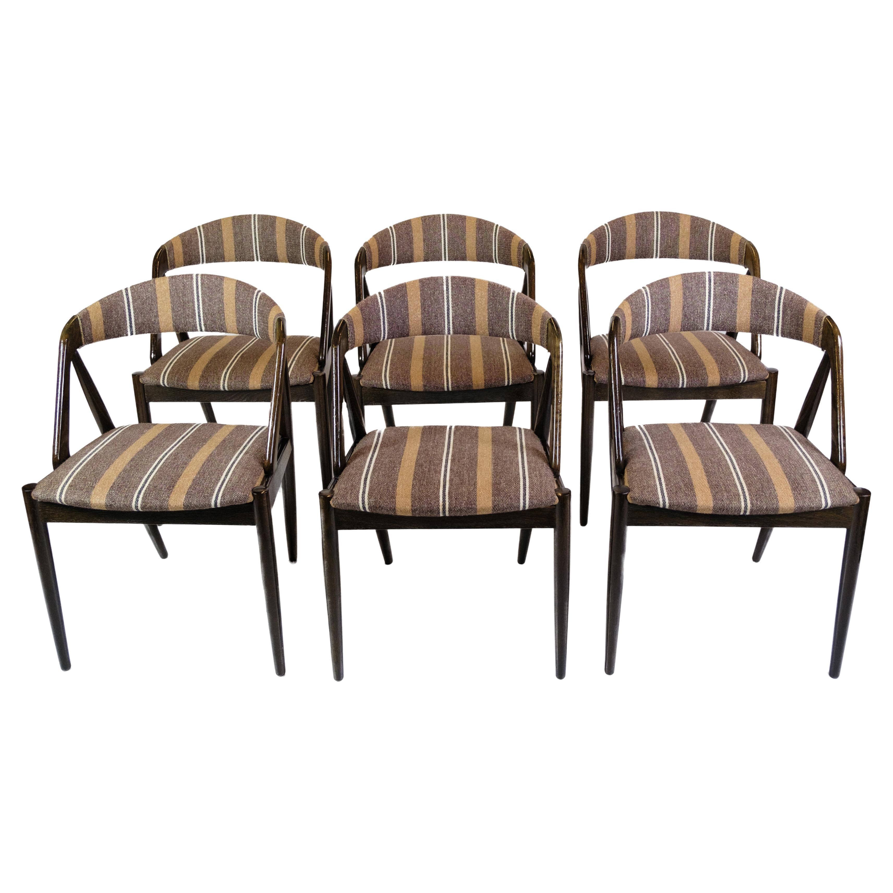 Set Of 6 Dining Chairs Model 31 Made In Dark Wood By Kai Kristiansen From 1960s