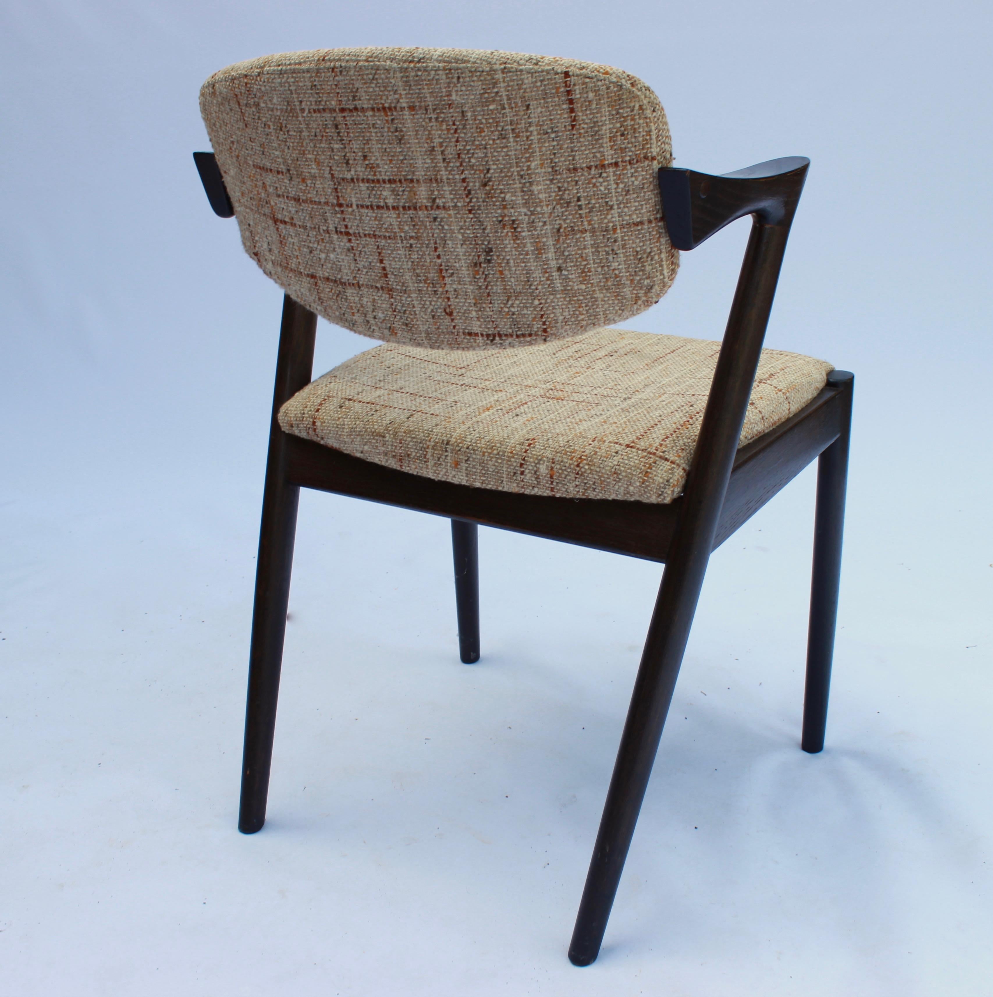 Danish Set of 6 Dining Chairs, Model 42, Designed by Kai Kristiansen, 1960s