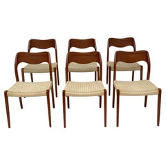 Set of 6 Dining Chairs ‘Model 75’ Designed by Niels Otto Moller for J.L. Moller