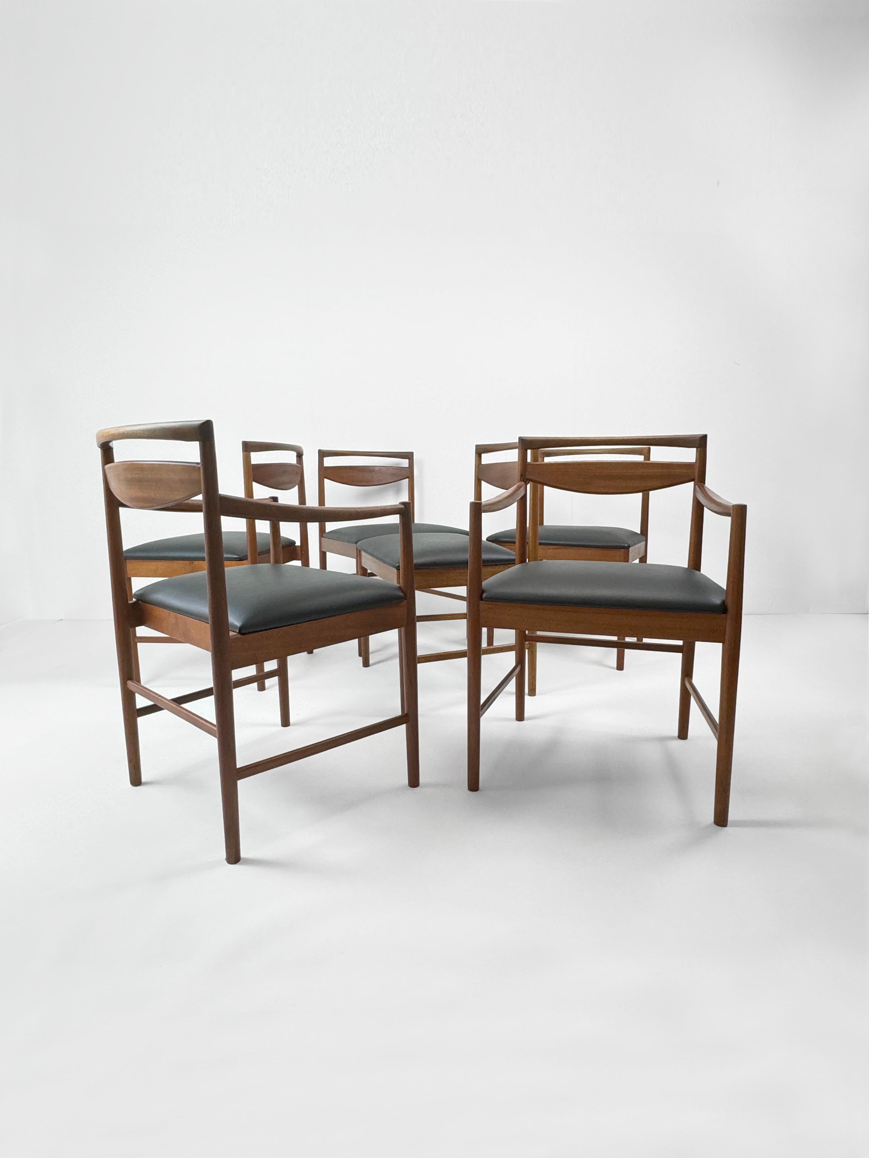 Juego de 6 sillas de comedor, Modelo 9513 de Tom Robertson para McIntosh, Reino Unido Años 60 Moderno de mediados de siglo