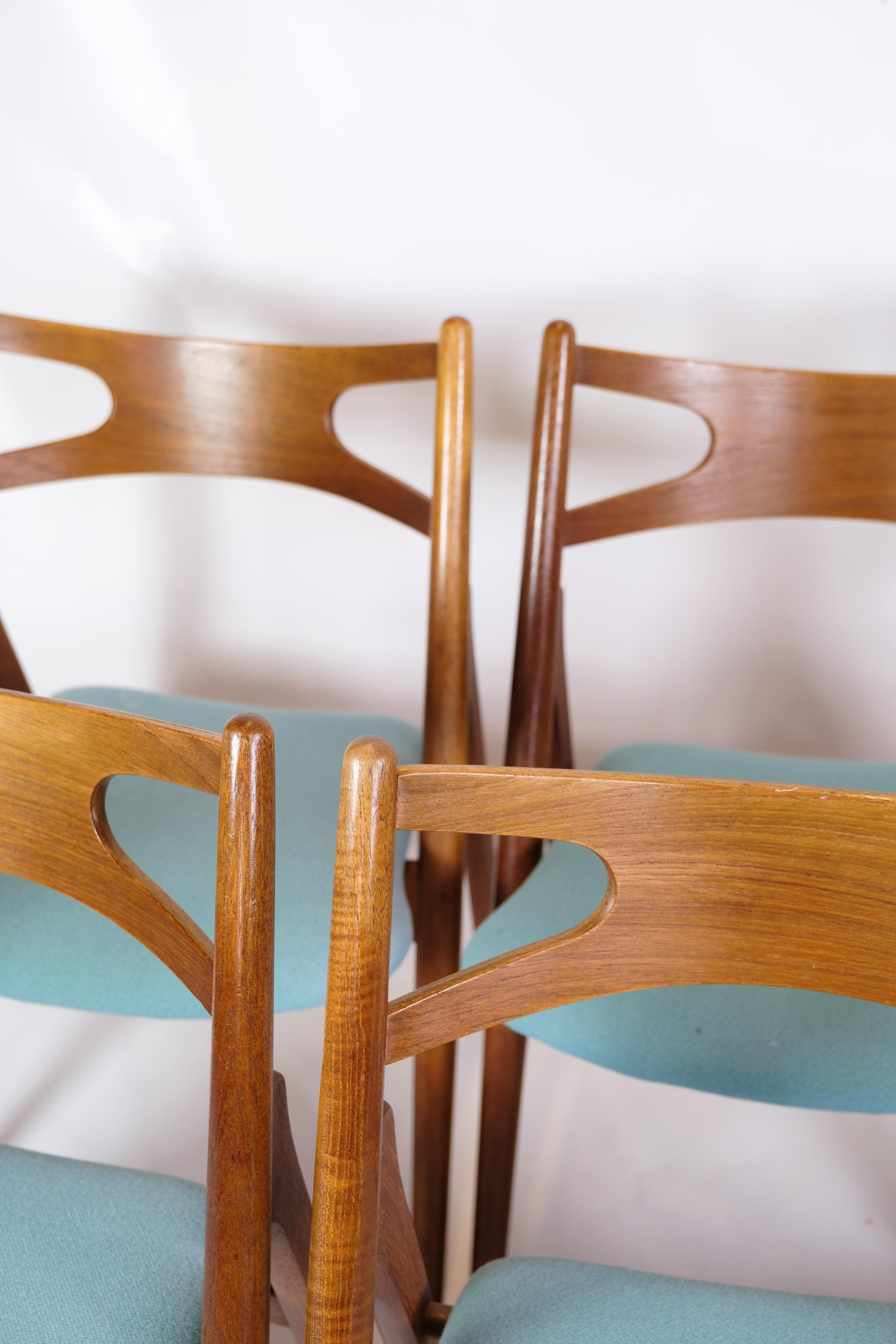 Danese Set di 6 sedie da pranzo modello CH29P in teak di Hans J. Wegner degli anni '50 in vendita