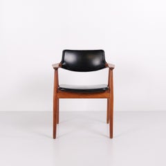 Set of 6 Dining Chairs Model GM11 in Teak & Black Leather by Svend Aage Eriksen